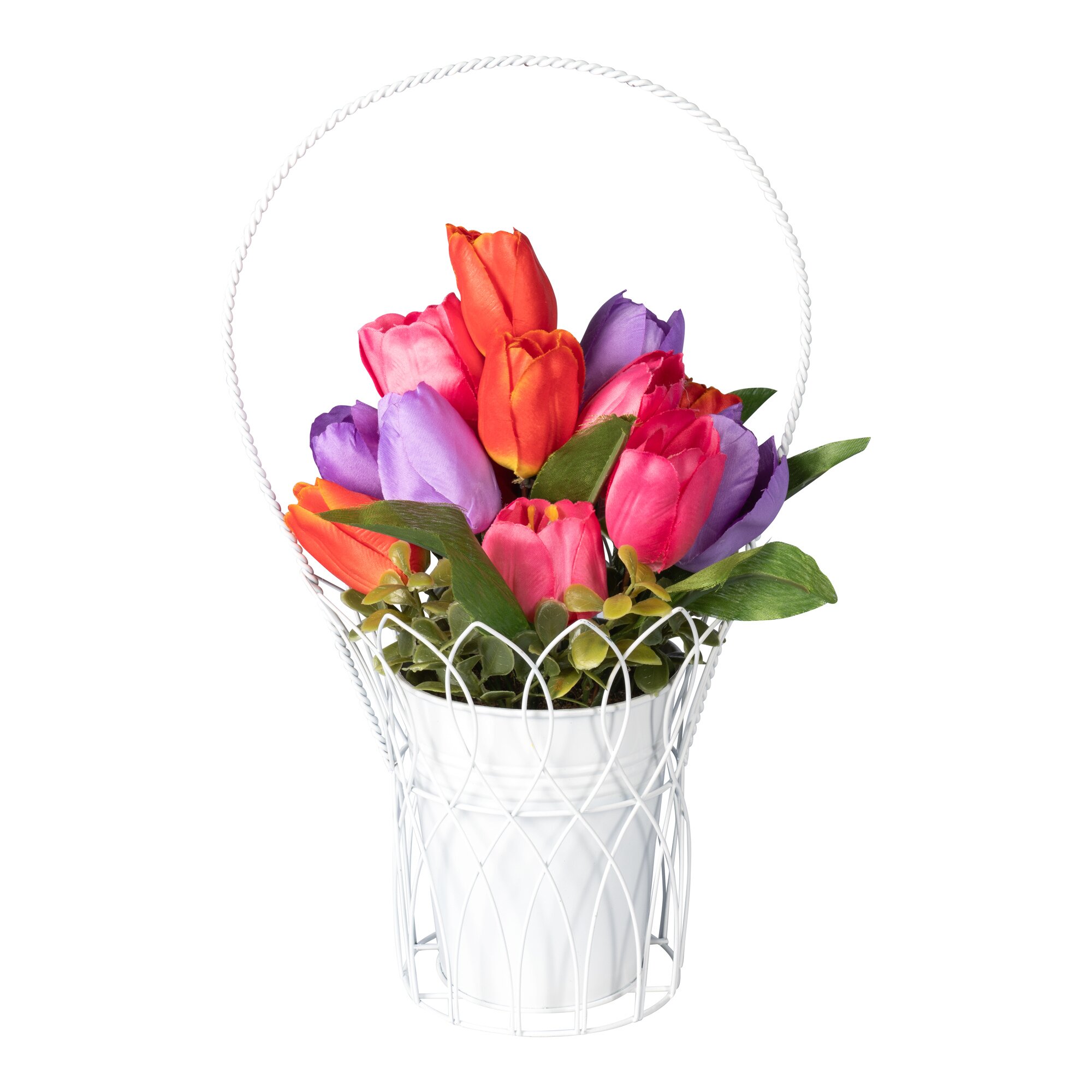Panier déco «Bouquet de tulipes»