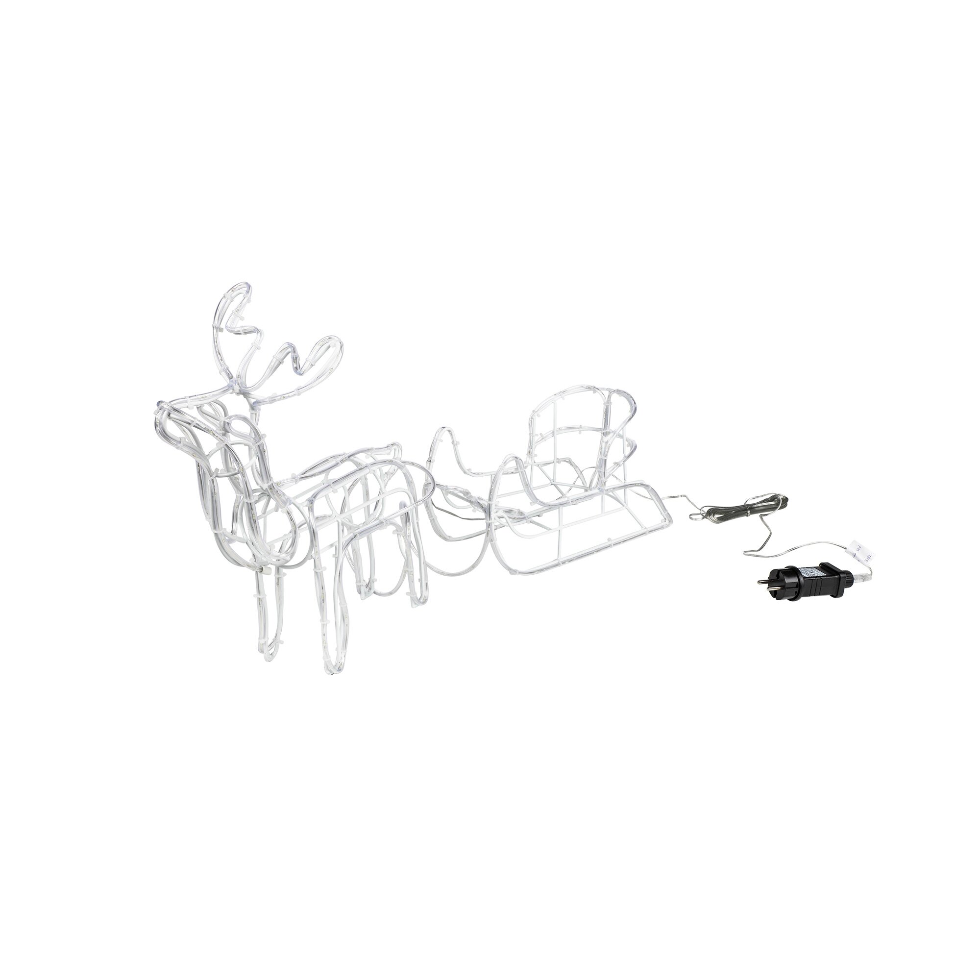 HI LED-Rentier mit Schlitten weiss