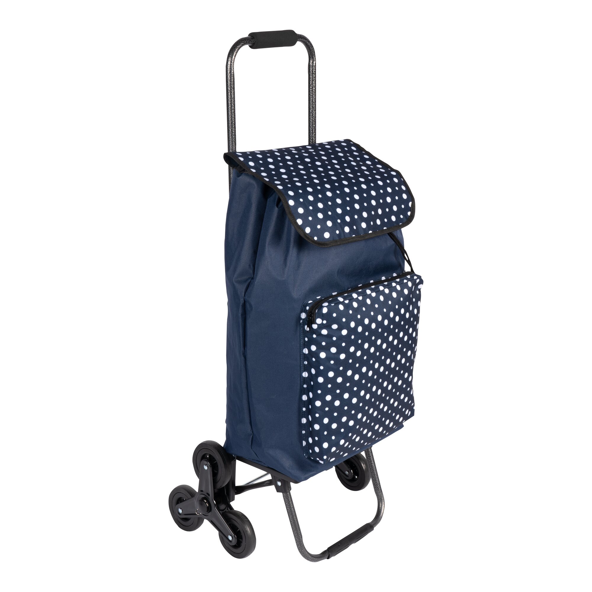 Einkaufstrolley „Treppensteiger Punkte“ 2.0 blau weiss