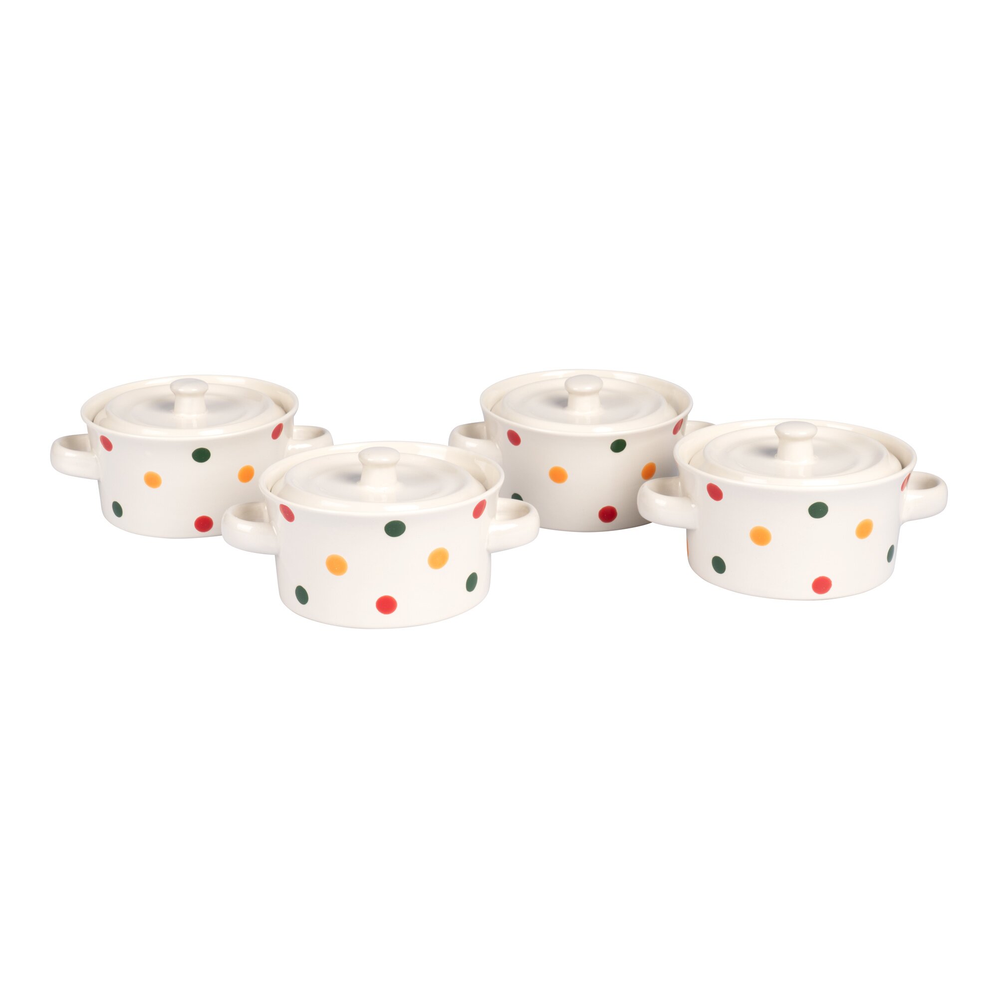 Cassolettes à pois colorés, 8 pièces