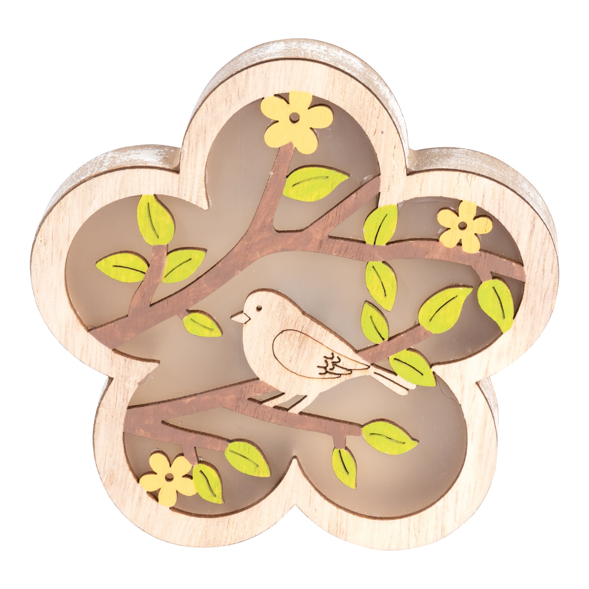 Déco LED en bois «Chant d’oiseau» + Piles  Gratuites