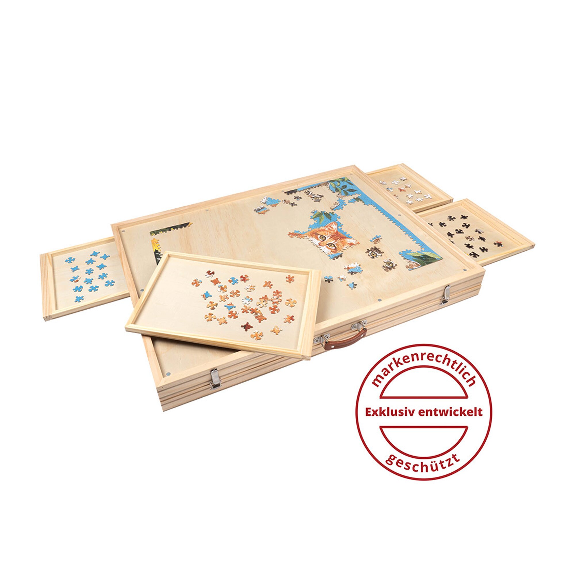 Puzzletisch mit 8 Schubladen, klappbar, inkl. Abdeckung, 1500 und 3000 Teile