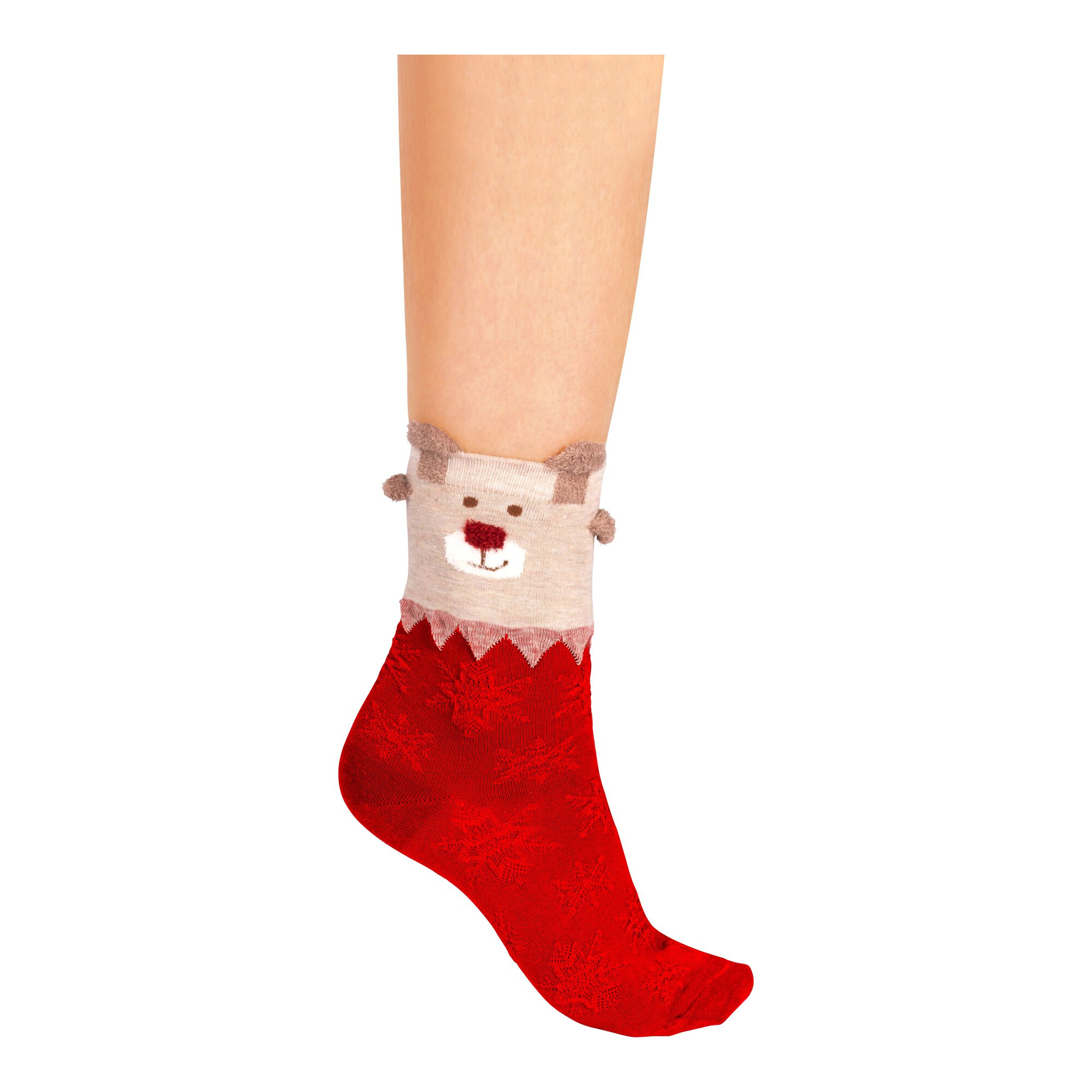 Chaussettes à motif «Rudolphe», 1 paire