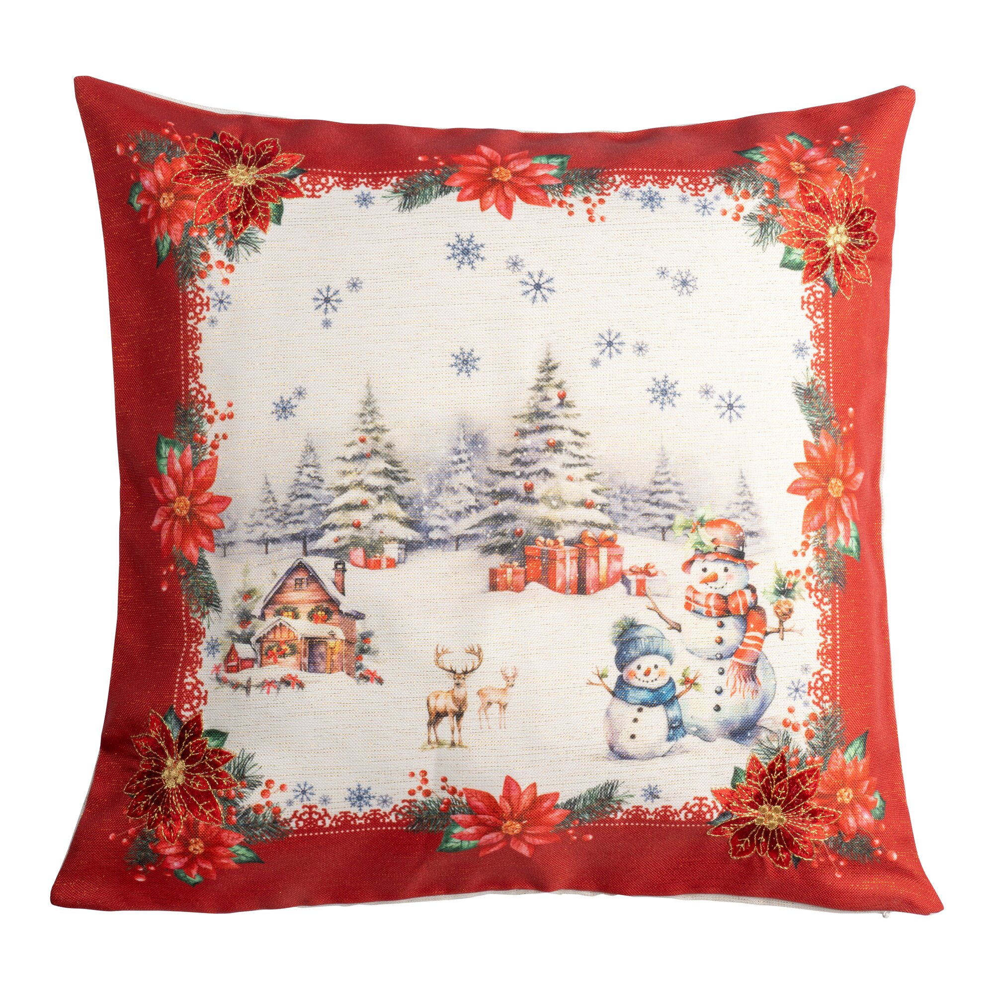 Housse de coussin à LED «Paysage d’hiver»