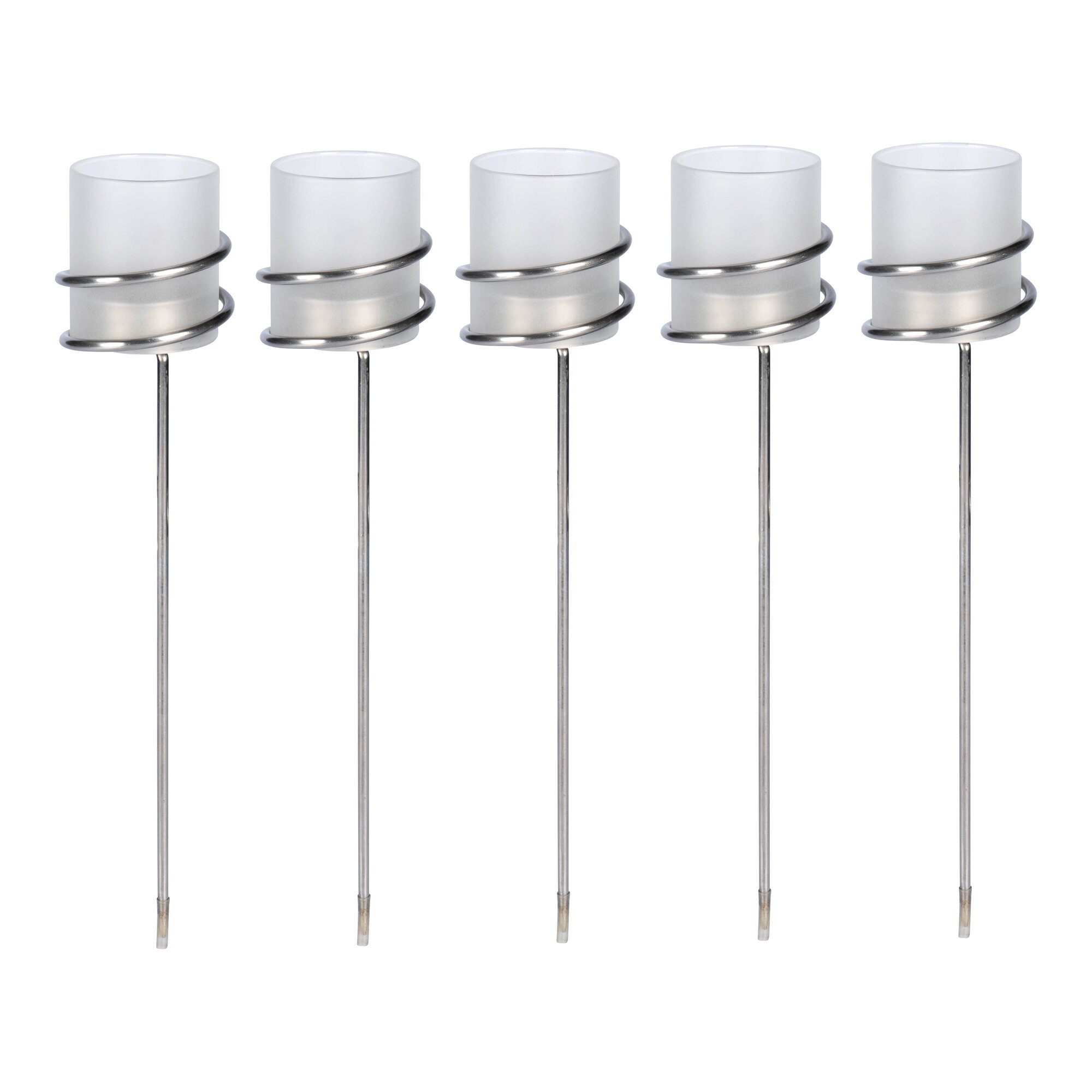 Lot de porte-bougies en acier inox, 5 pièces