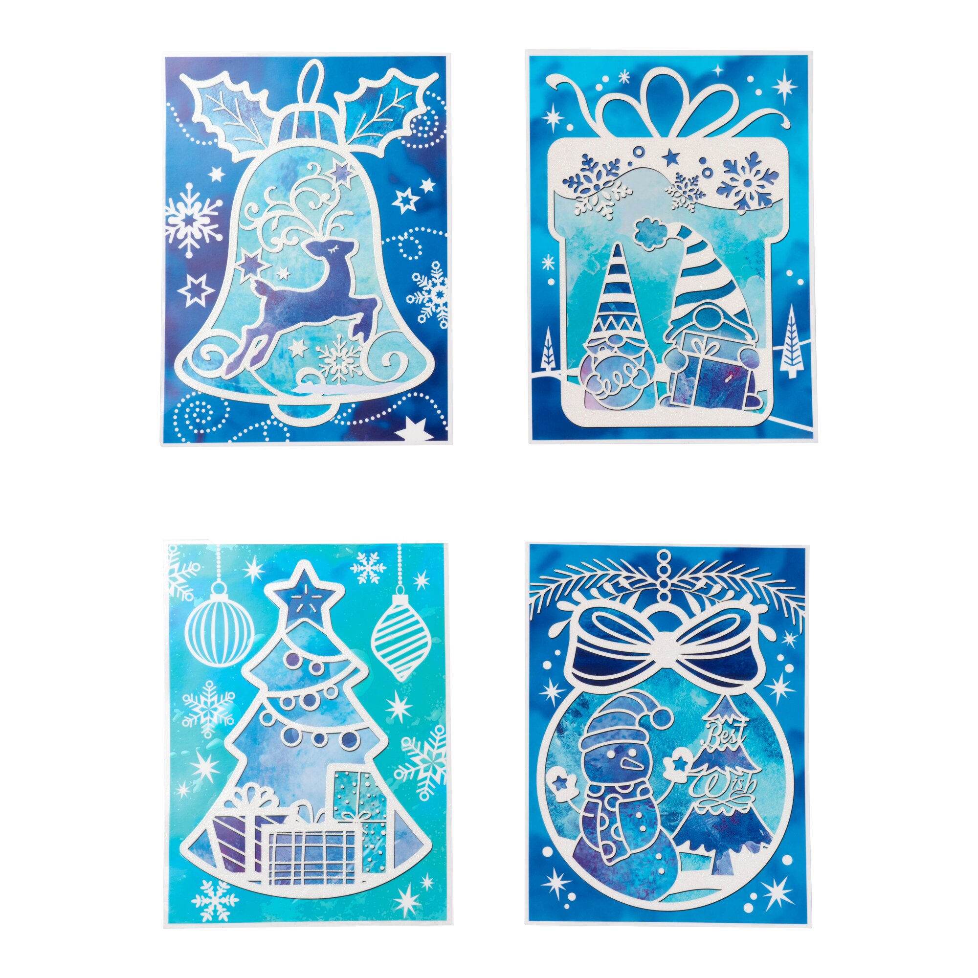 Stickers de fenêtre «Noël», 4 motifs