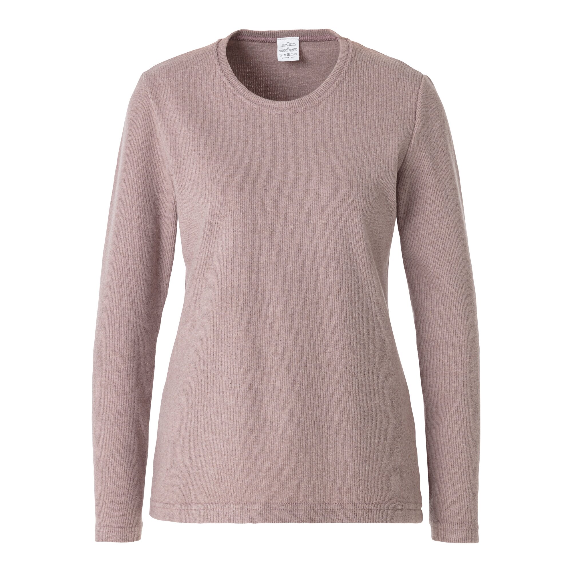 Warmer Damen- Pullover, fein gerippt S natur