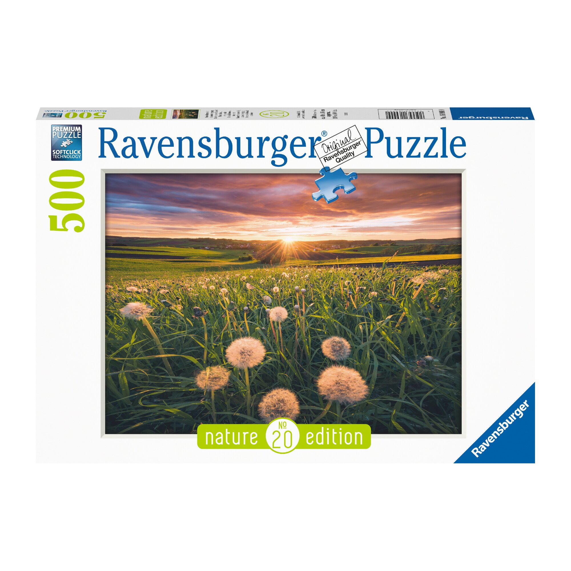 Puzzle «Pissenlits et coucher de soleil», 500 pièces