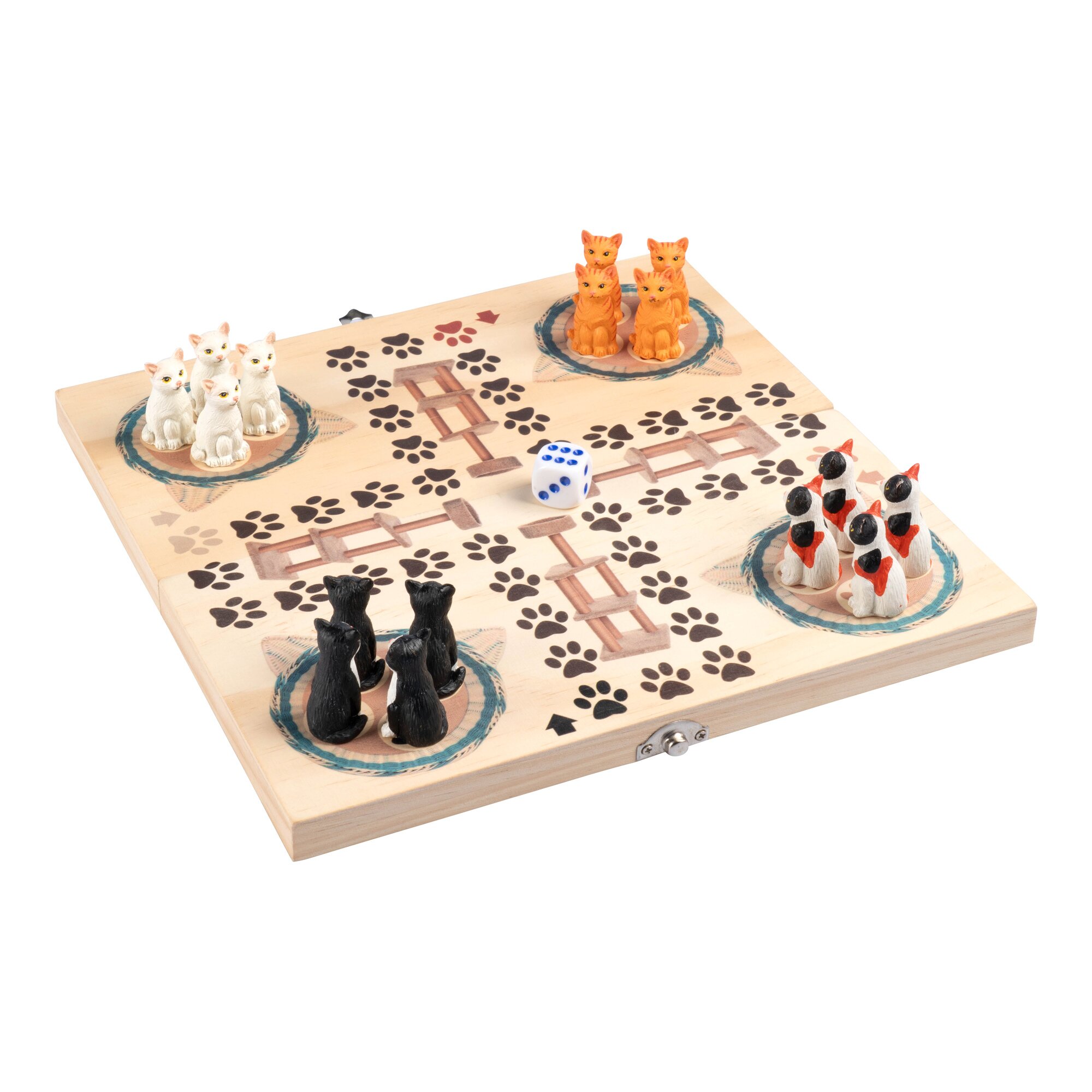 Jeu de société Ludo «Petits chats» plateau de jeu en bois, 16 figurines + dé