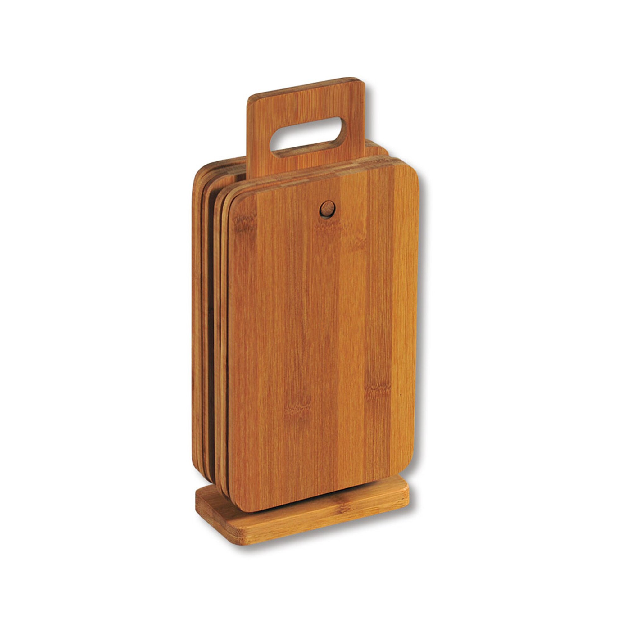 Bambus-Brettchenständer mit 6 Brettchen