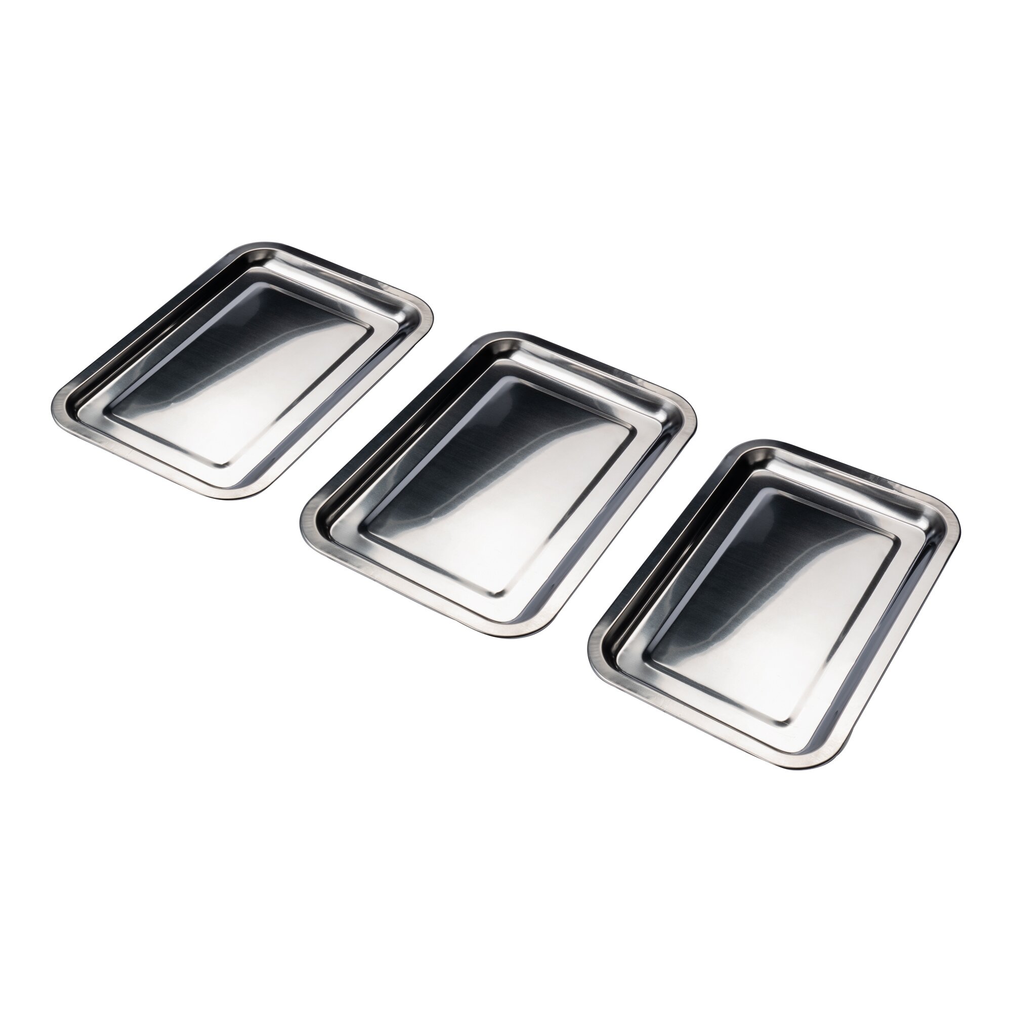 Edelstahl-Wannen-Set, 3 Stück