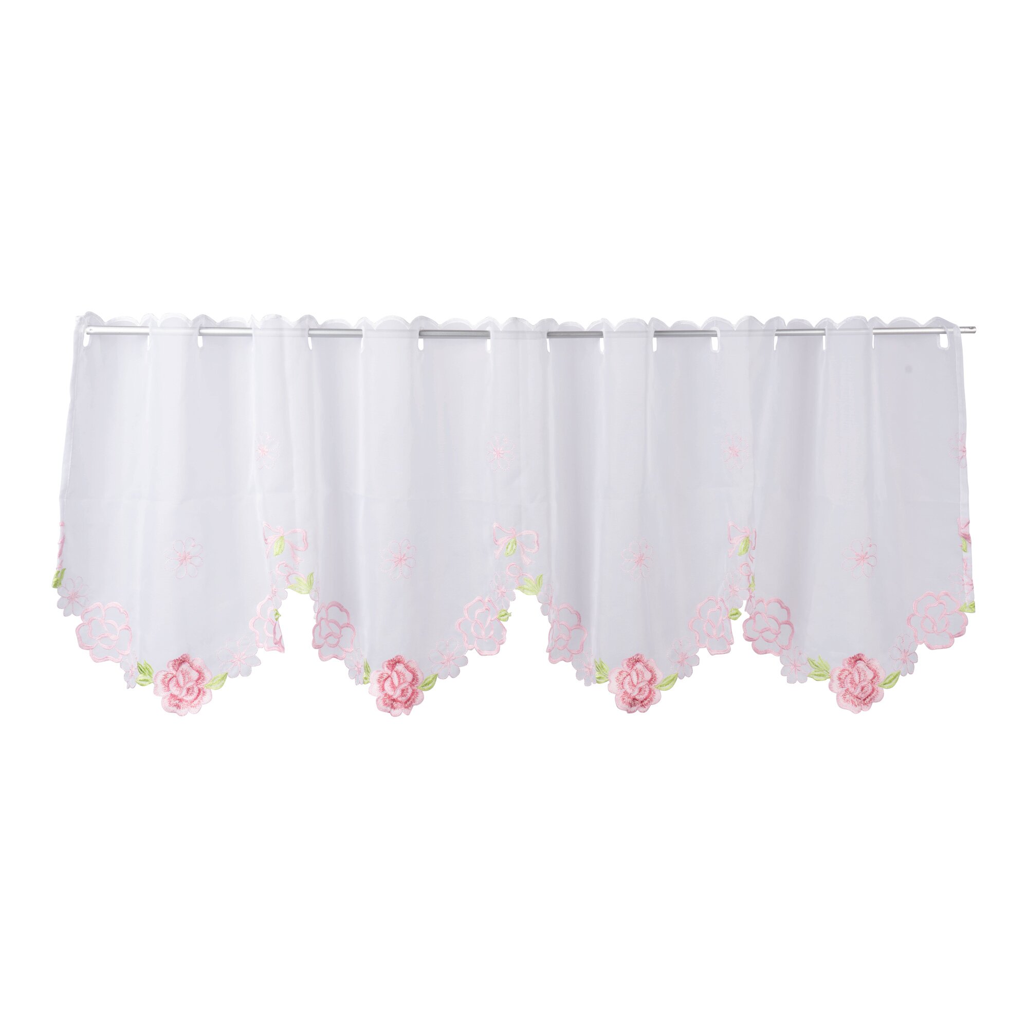 Bistrogardine mit Stickerei „Rose“