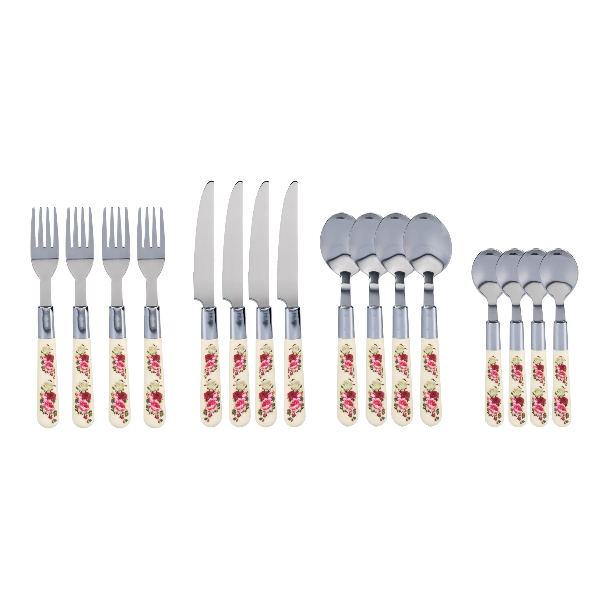 Besteckset „Rosen“, 16-teilig