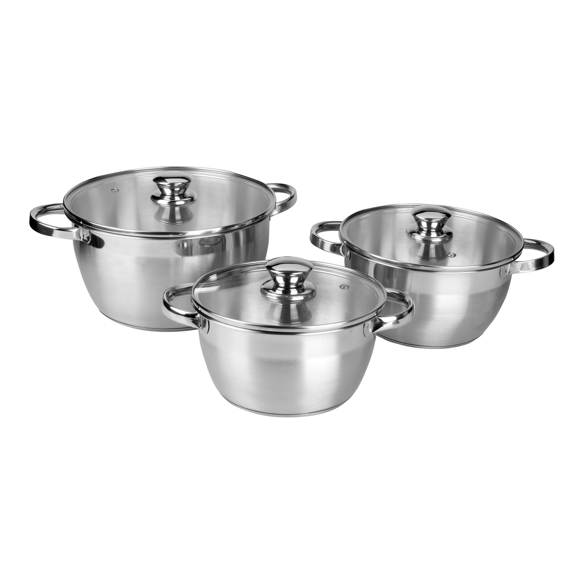 Edelstahl-Topfset, 3 Stück