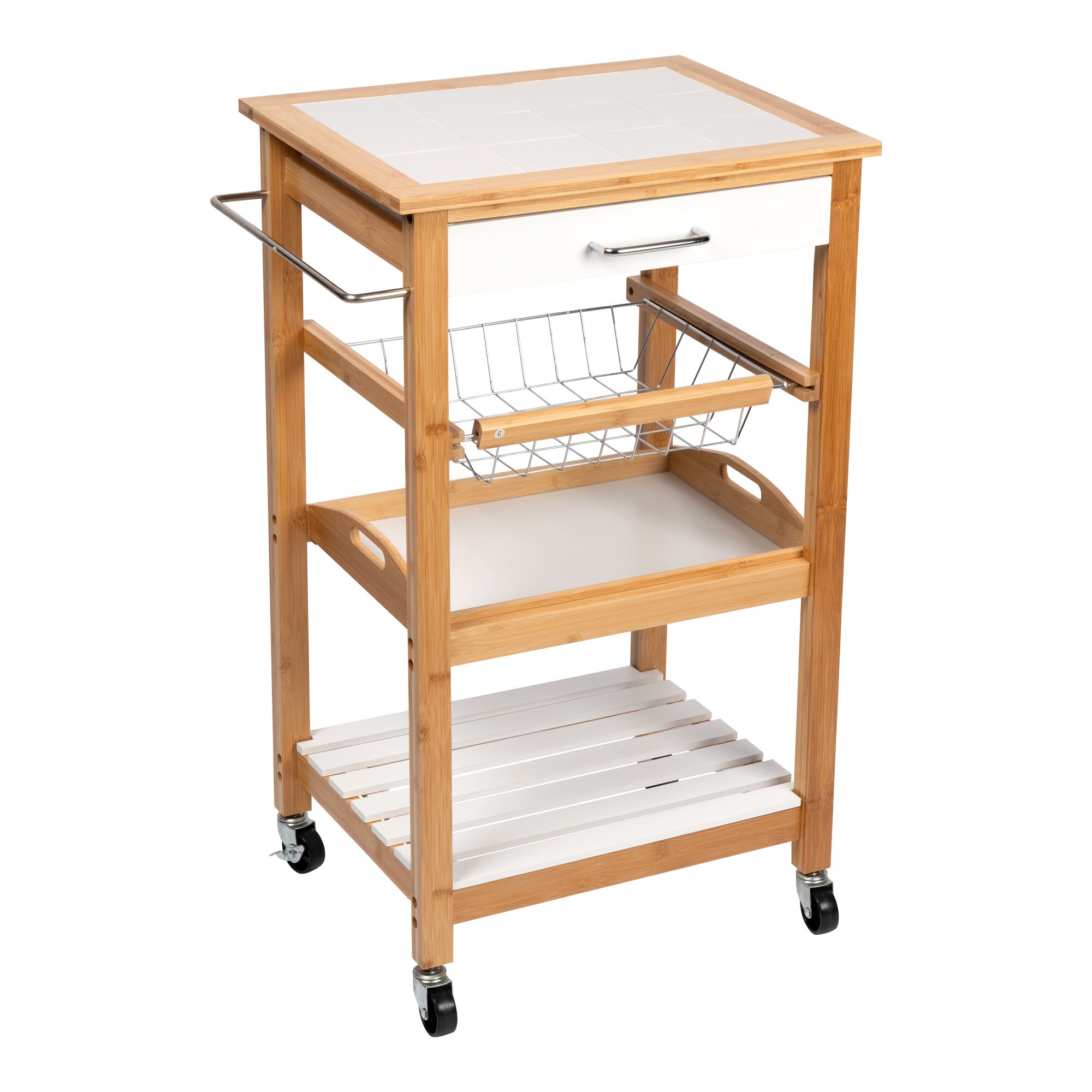 Bambus-Küchen- und Servierwagen