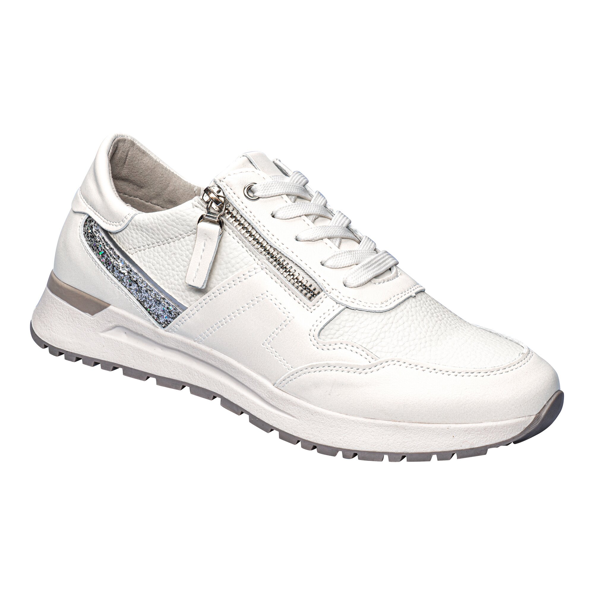 wonderwalk Leder-Komfortsneaker "Glitzer"