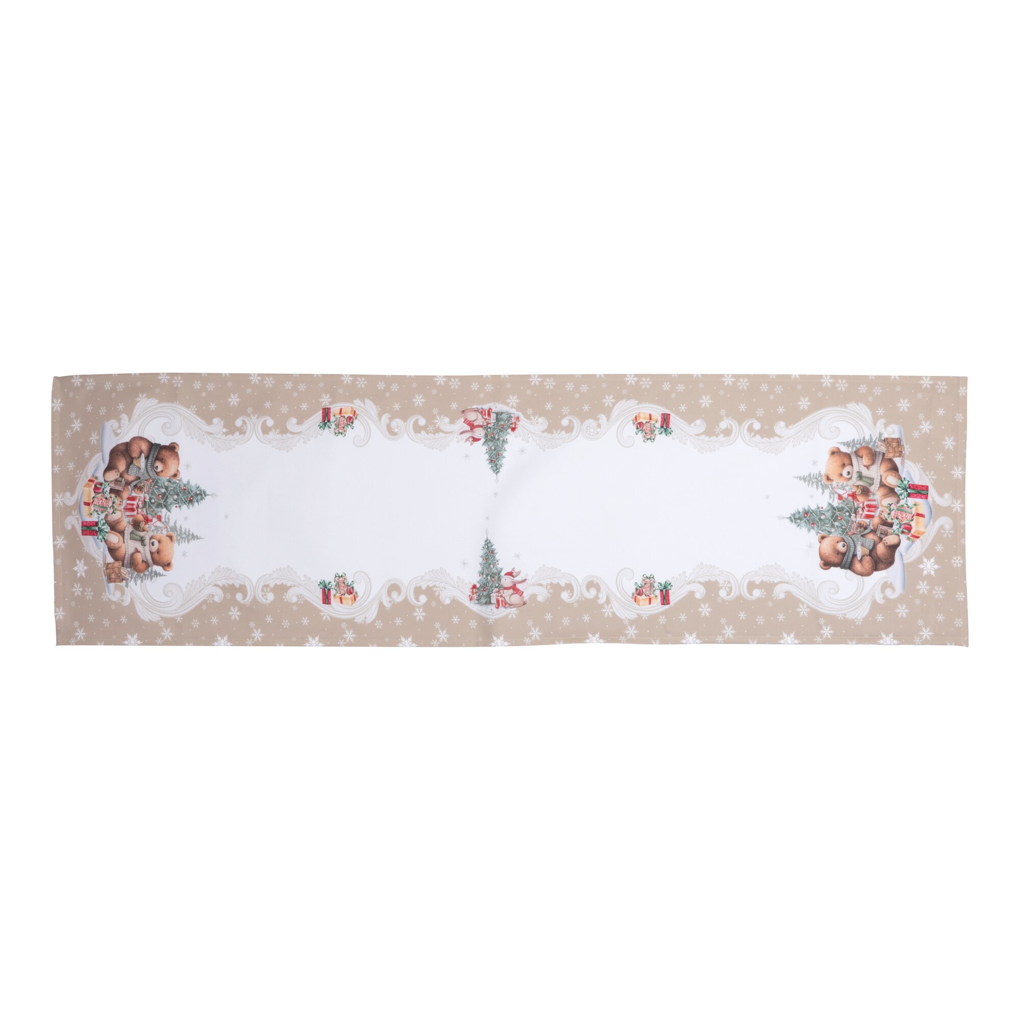 Chemin de table «Ours cadeau» 140x40 cm