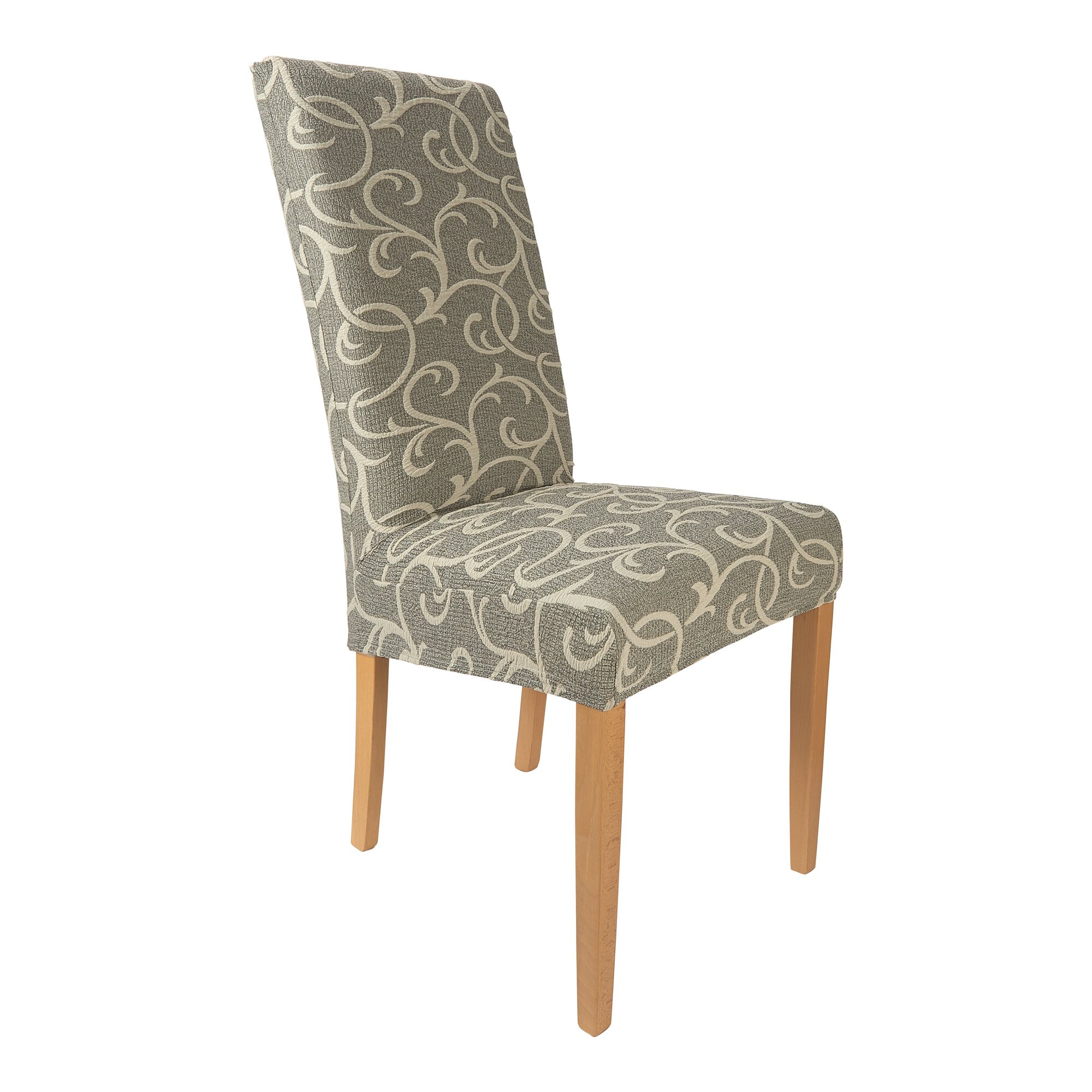 Stuhlhusse „Ornamente“, 2 Stück, grau