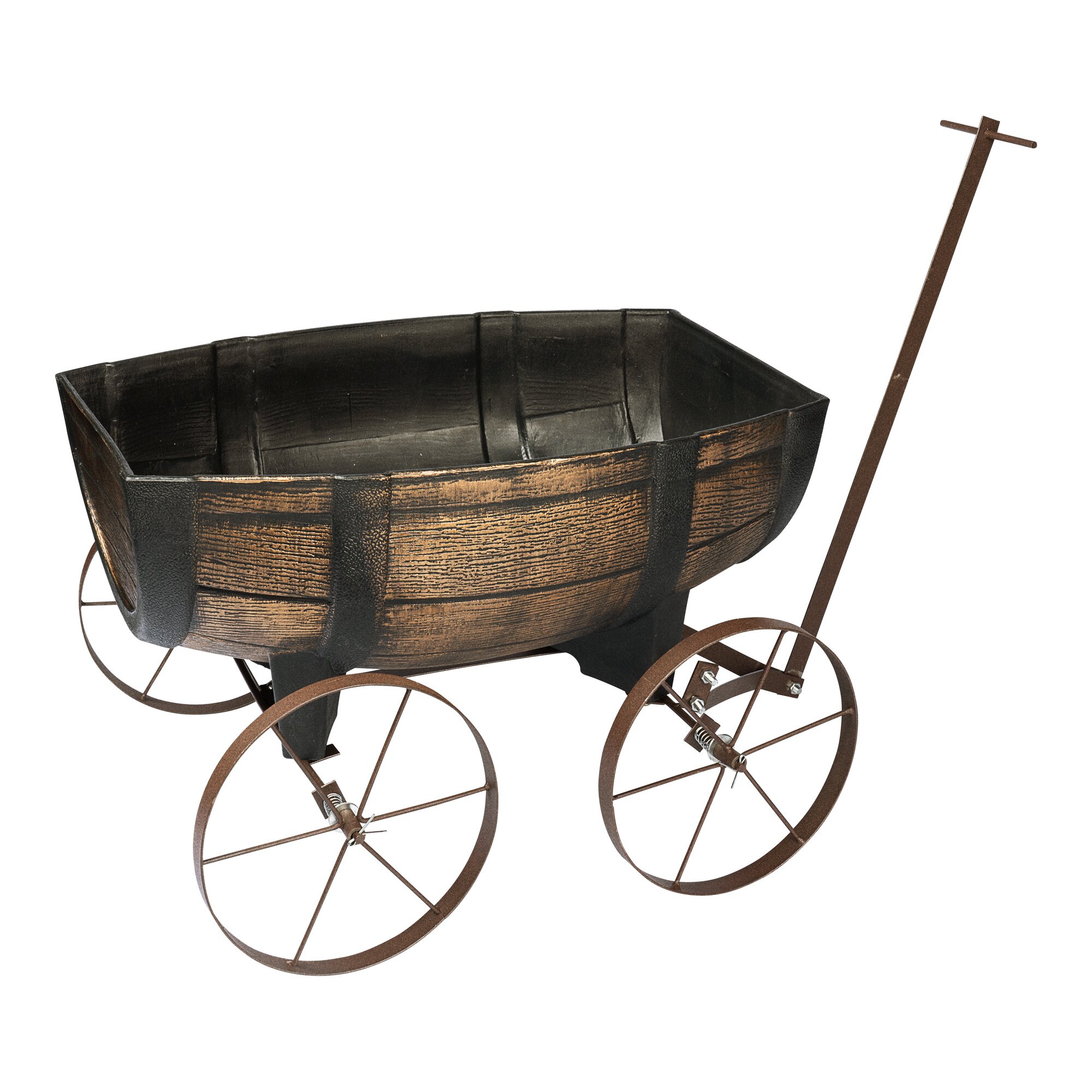 Pflanzschale „Weinfass“ auf Rädern