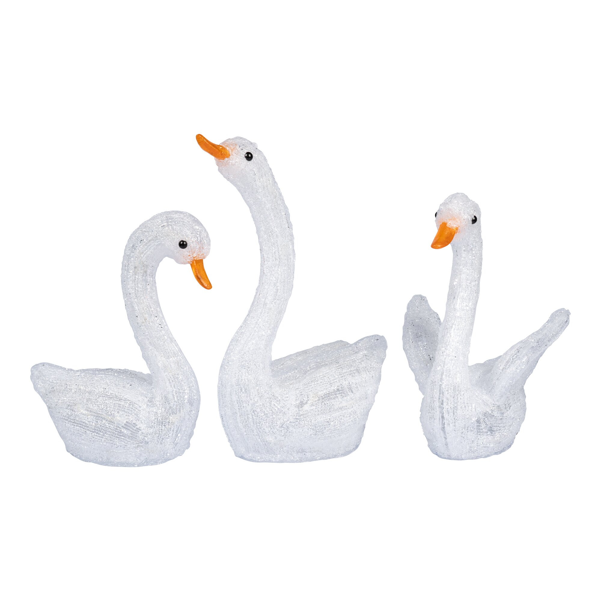 LED-Dekofigur "Leuchtschwan Familie“