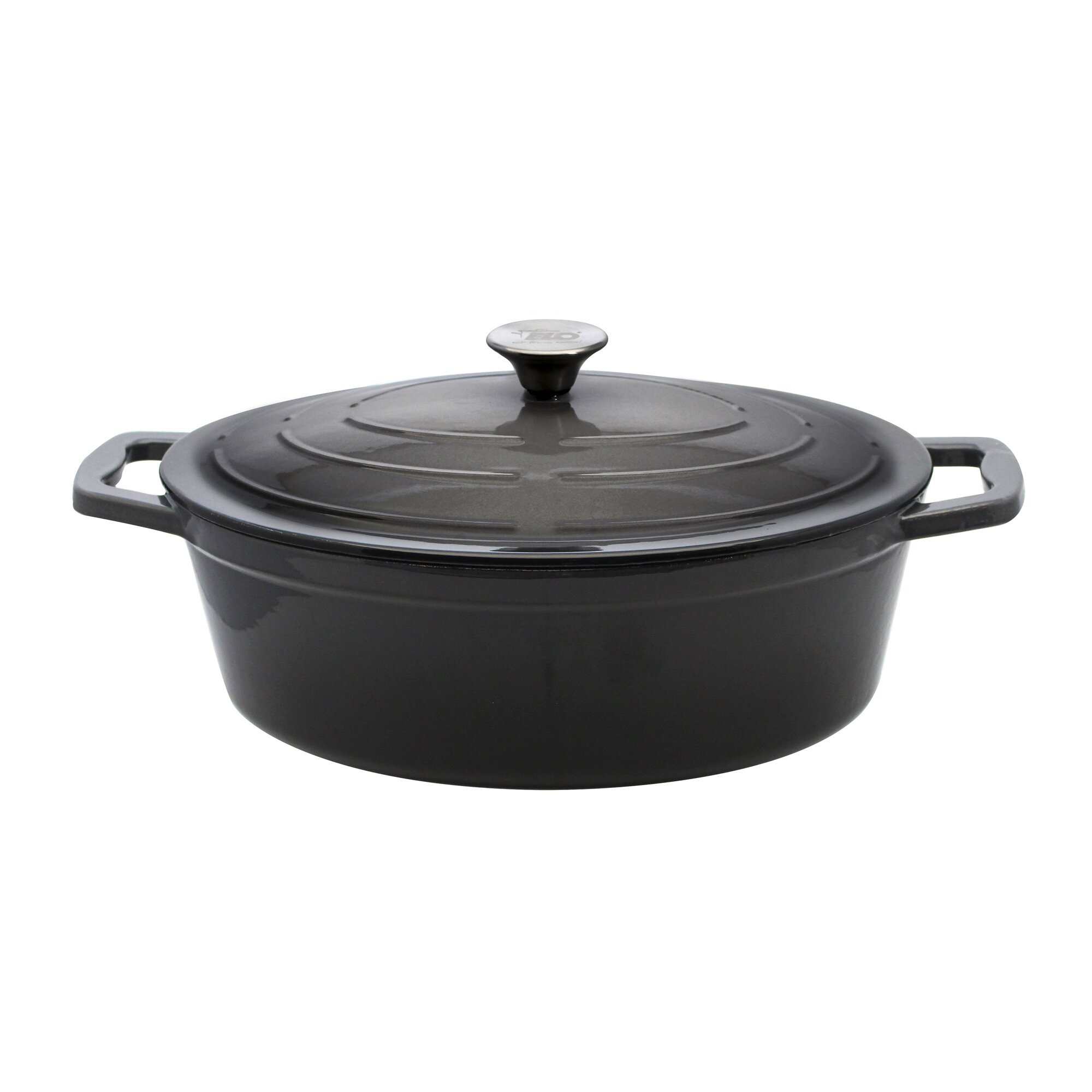 Bräter Gusseisen oval, 5 l grau
