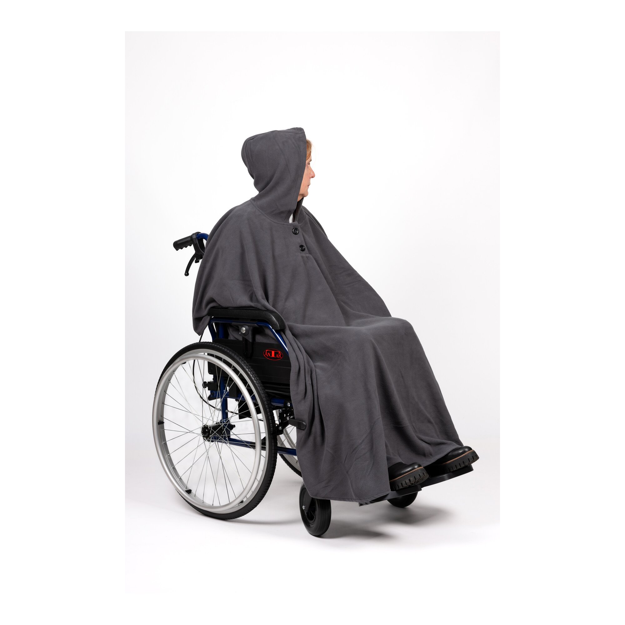 Fleece-Rollstuhl-Poncho AT53521 grau