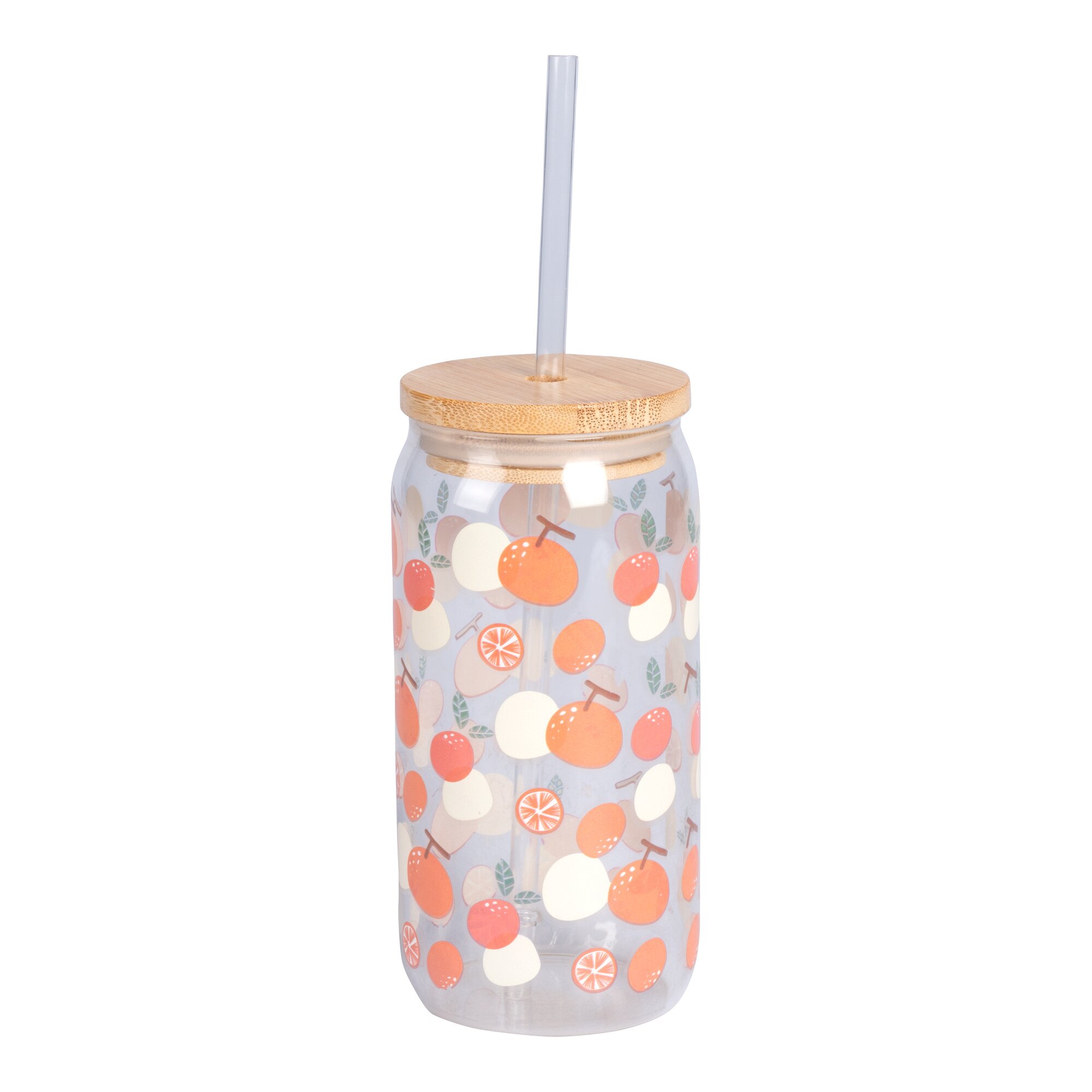 Trinkglas mit Strohhalm &amp; Deckel, 500 ml