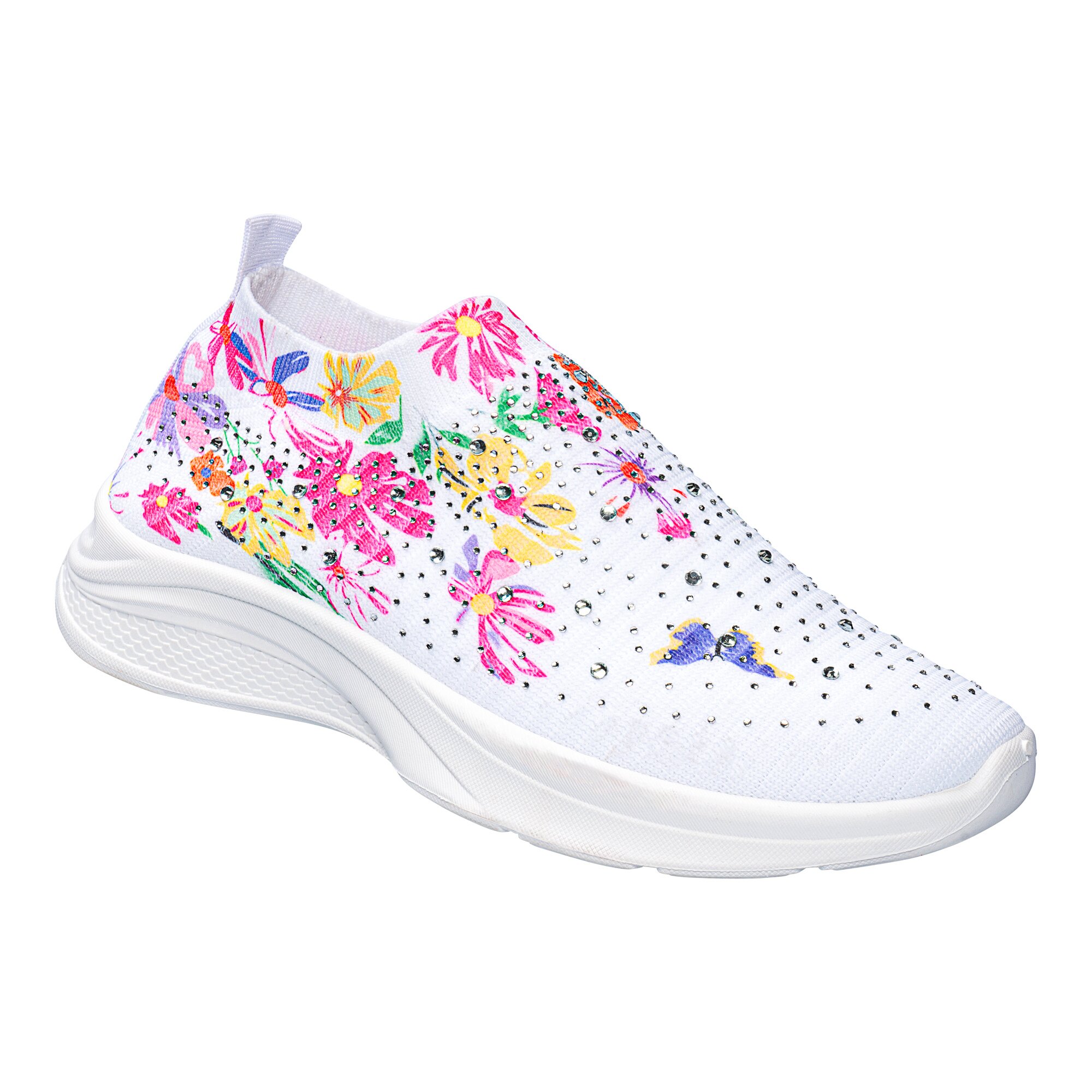 Damen-Flexi-Sneaker „Glitzerblüte“ 40 weiss