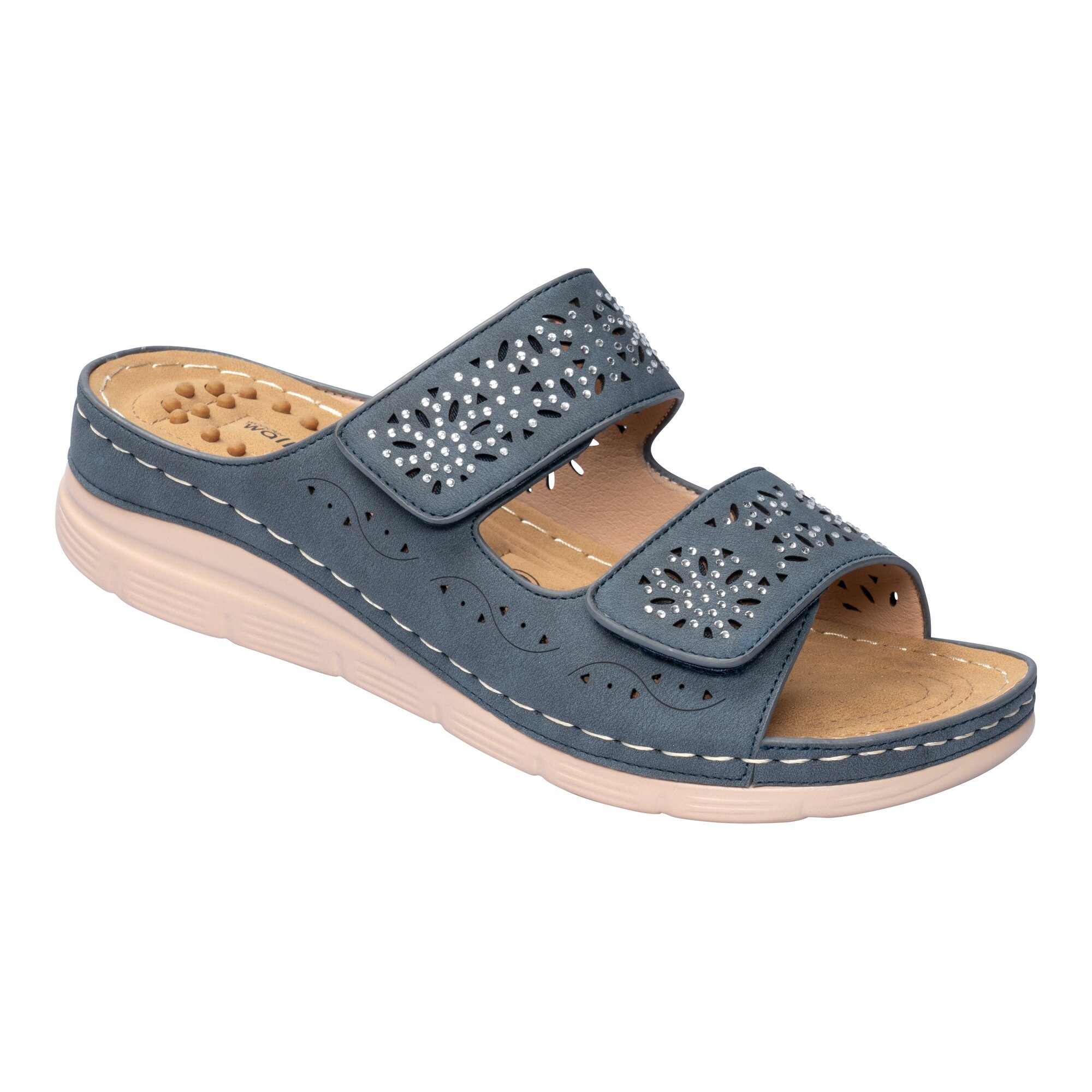 Massage-Klettpantolette „Michaela“ 38 blau