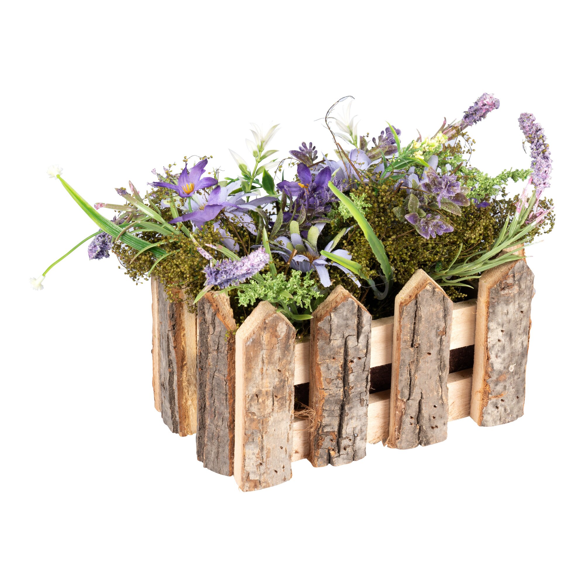 Tischdeko "Blumenzaun", blau