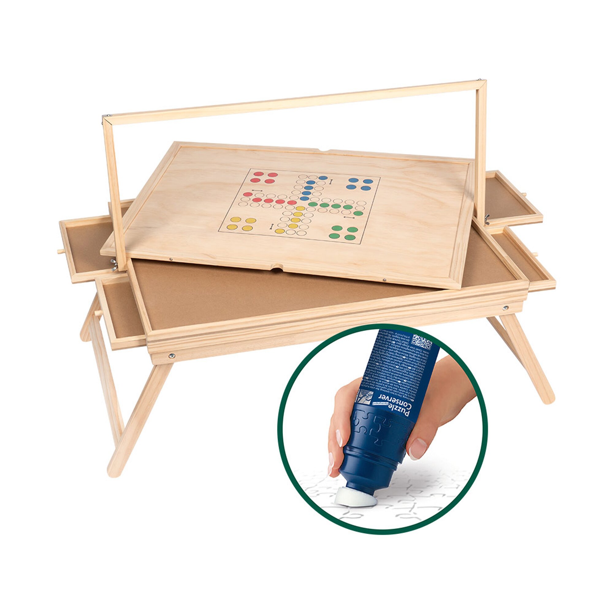 Puzzletisch "Premium" LED-Licht + Puzzle-Kleber Permanent, 200 ml