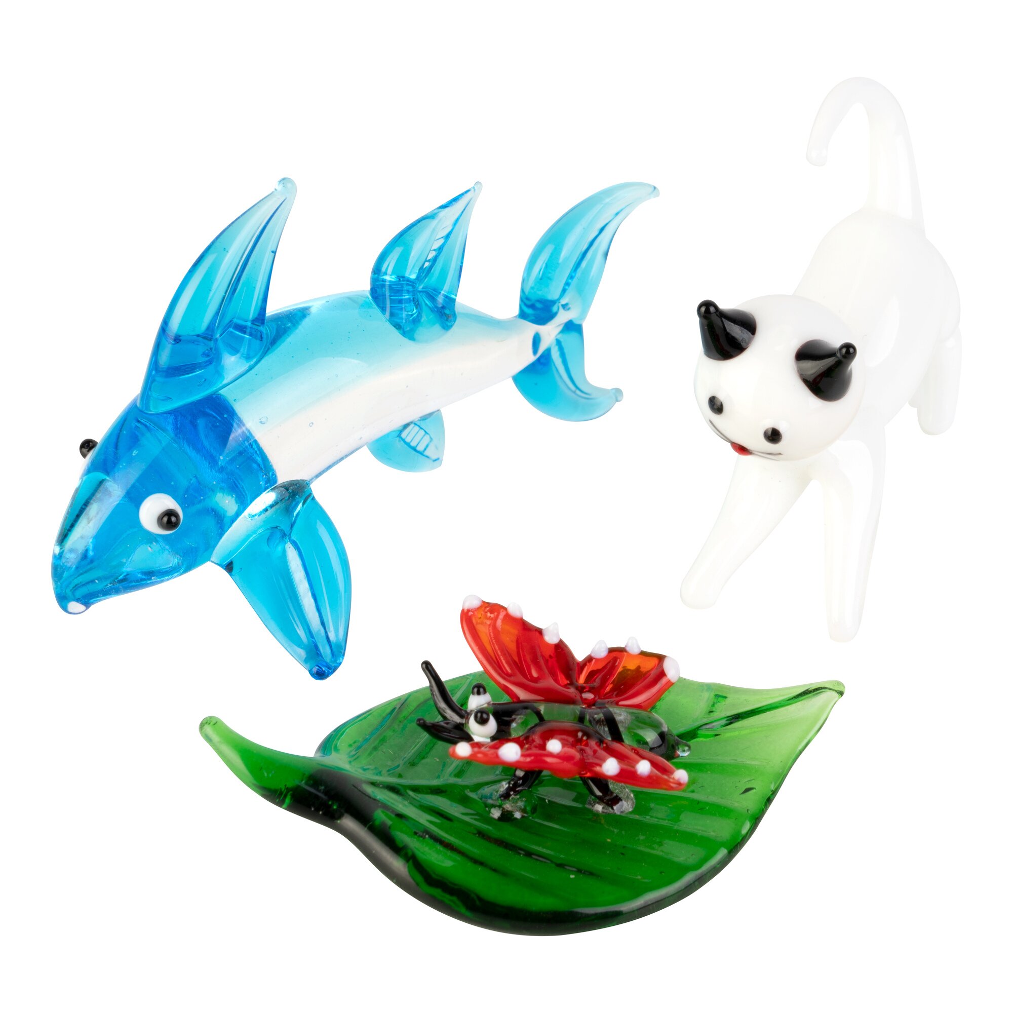 Dekofiguren-Set „Glastiere“, 3-teilig