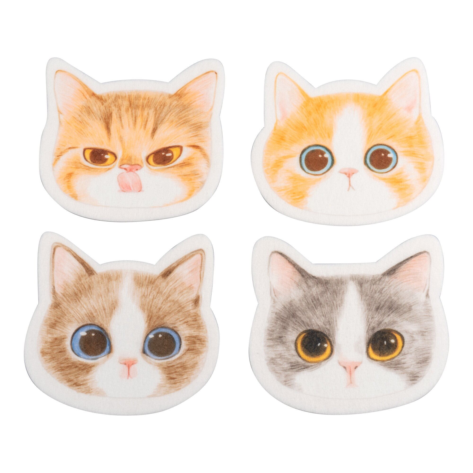 Glasuntersetzer „Katzen“, 4 Stück