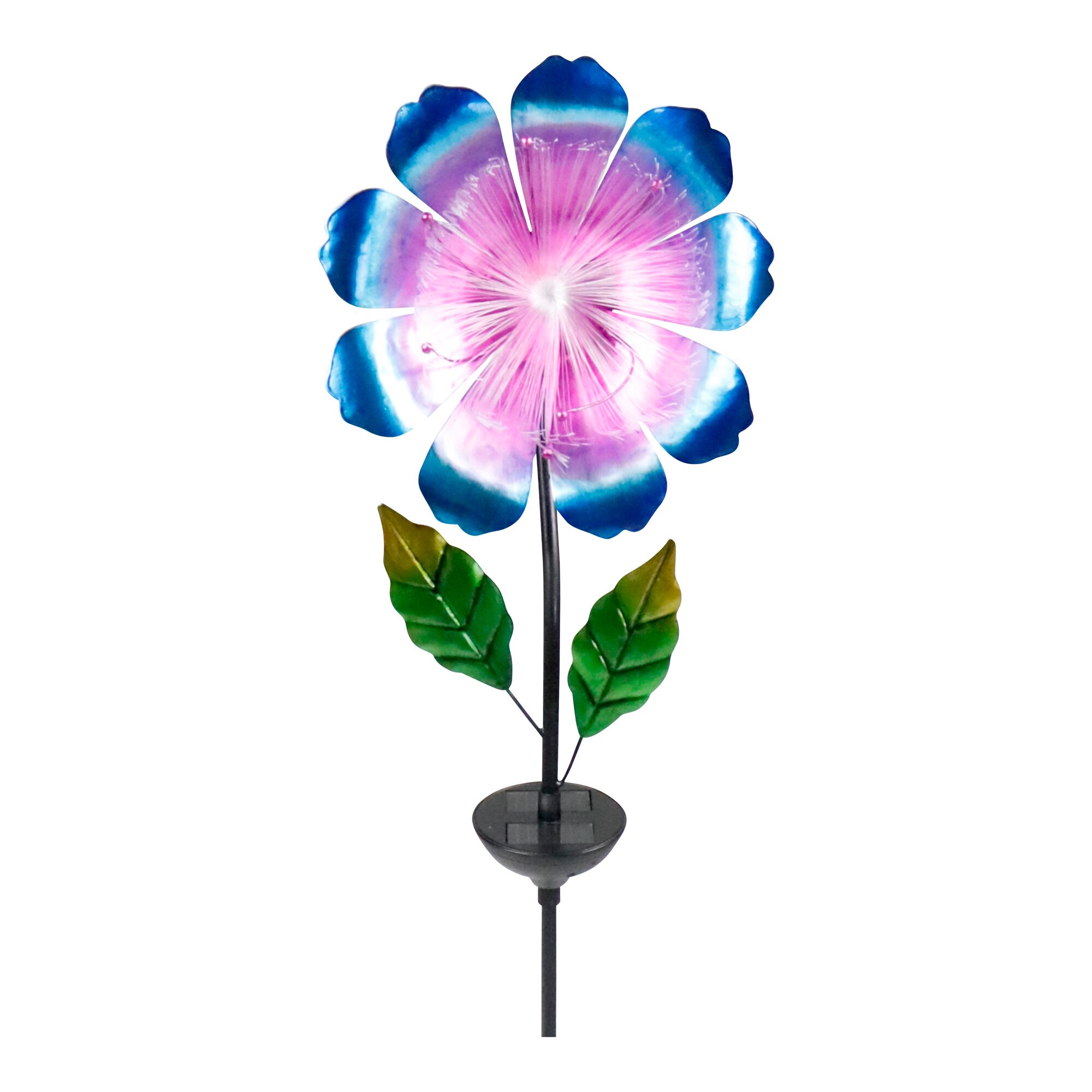 Solar-LED-Gartenstecker "Blütenzauber" mit Fiberglas, blau