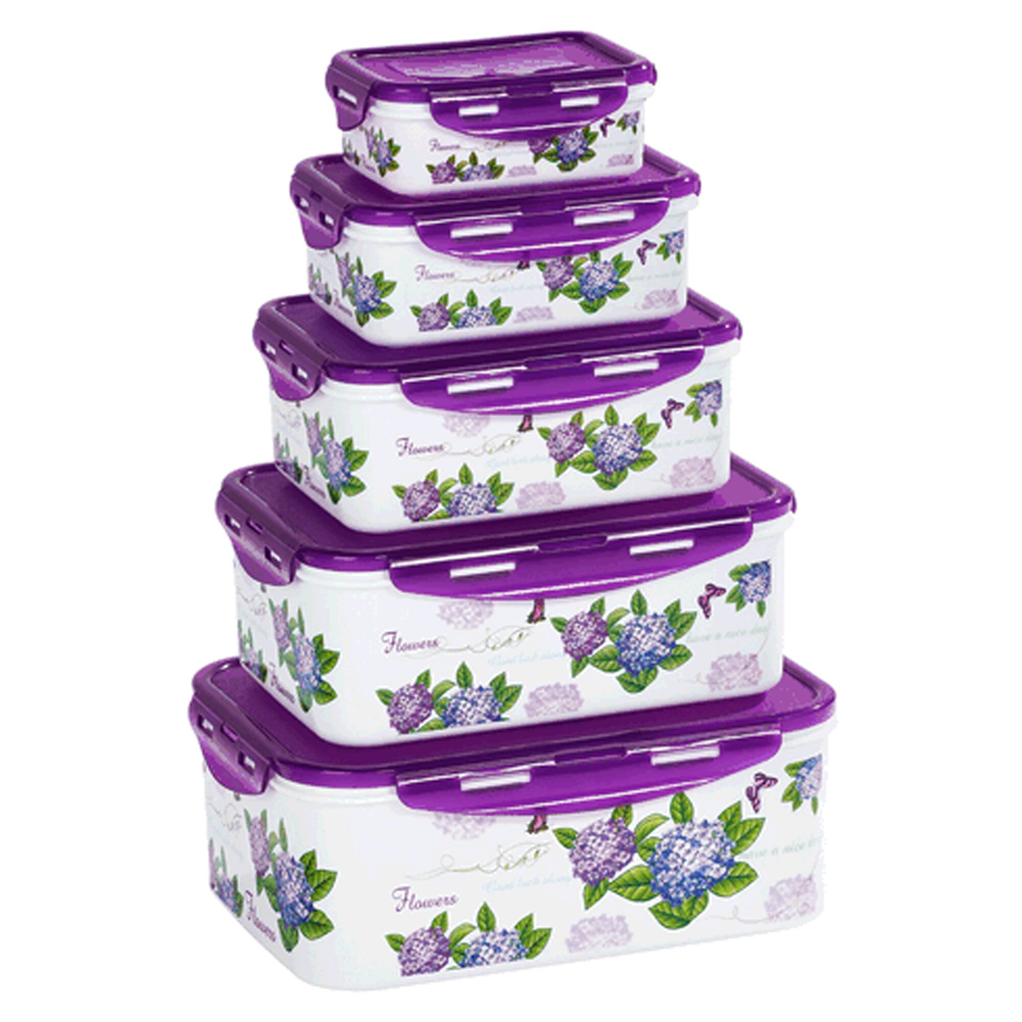 Klickdosen-Set "Hortensie", 5 Stück