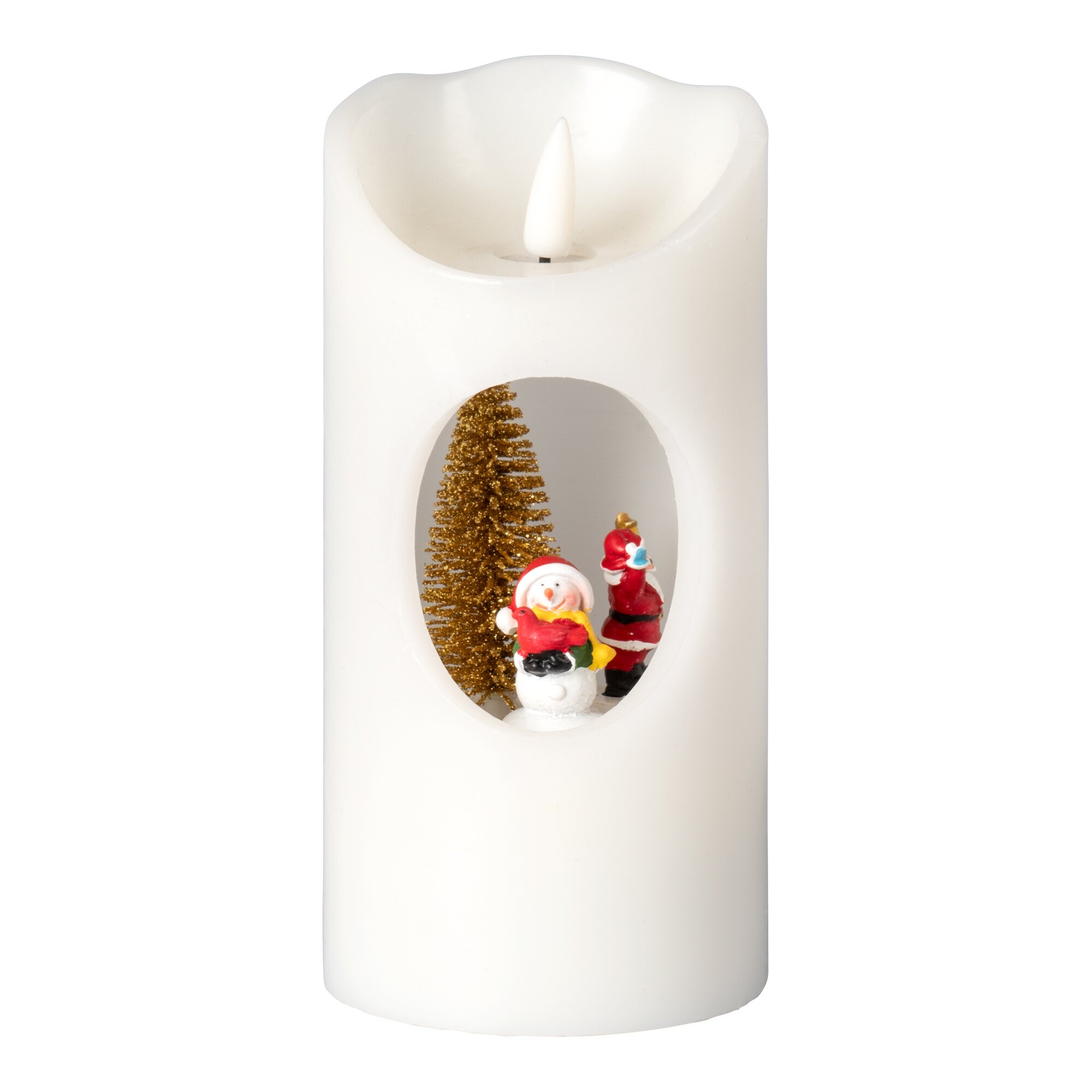 LED-Kerze mit Weihnachtskarussell