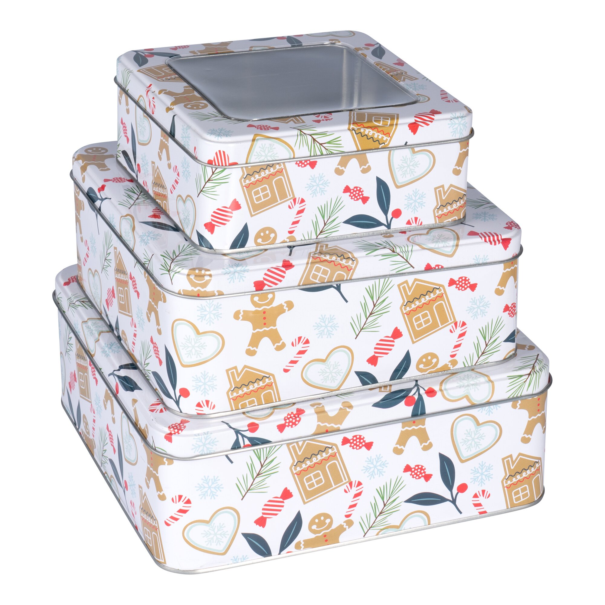 Keksdosen-Set „Sichtfenster“, 3 Stück