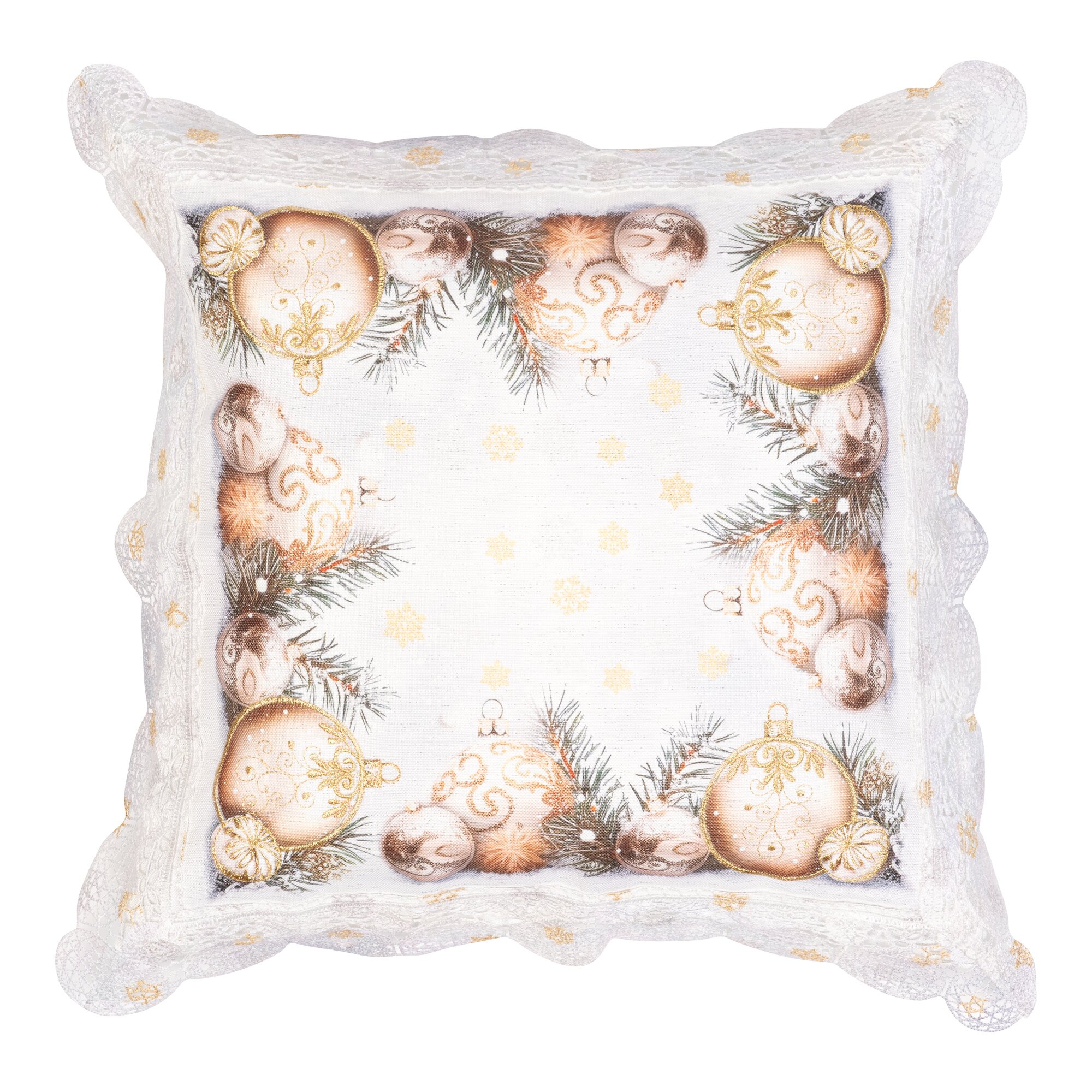 Kissenhülle „Festtagskugeln“, 40x40 cm
