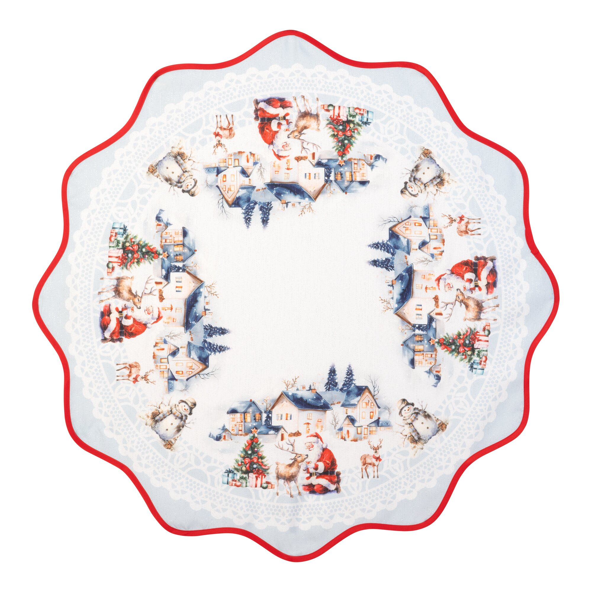 Mitteldecke „Weihnachtsdorf“, Ø 85 cm