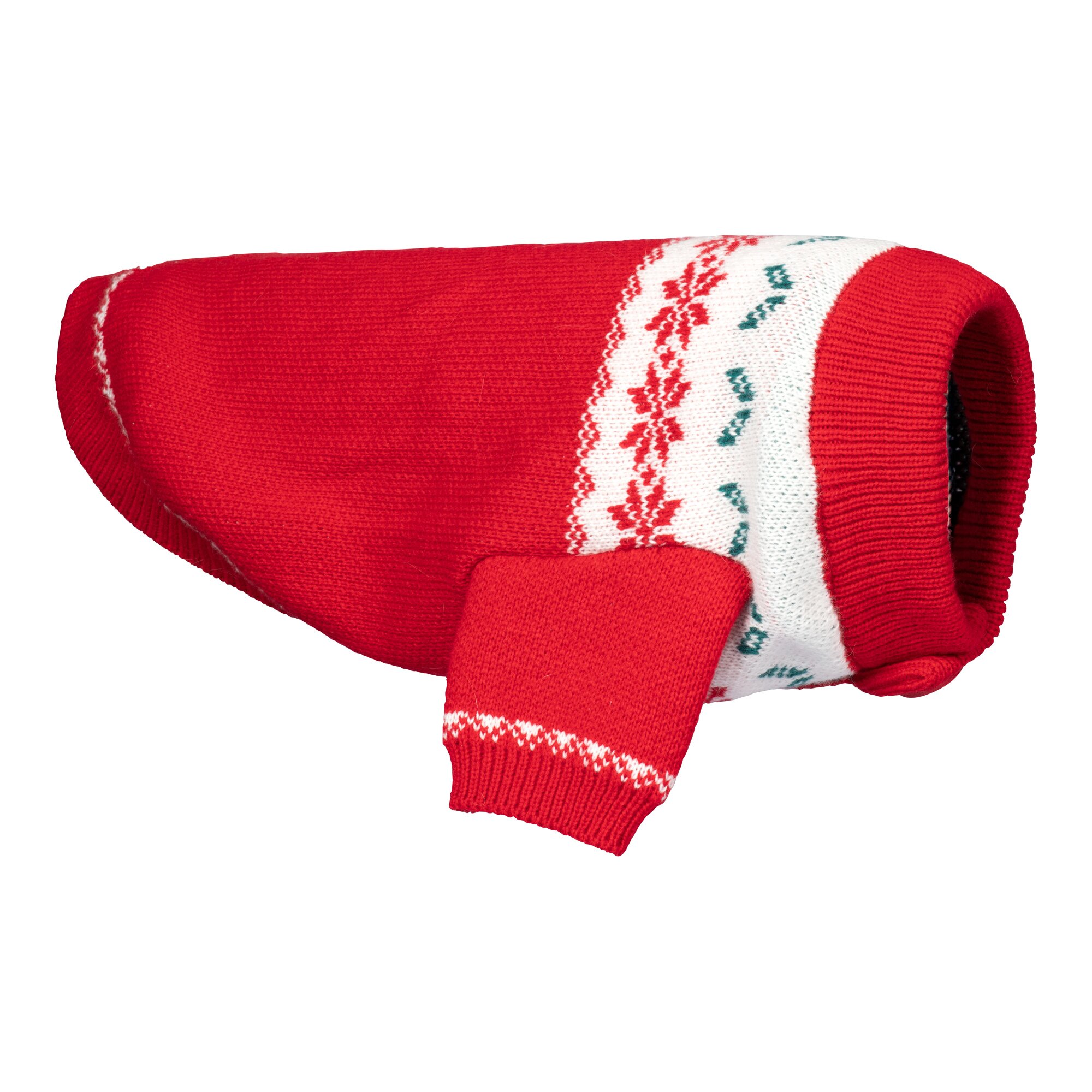 Weihnachts-Pullover für Hunde „Bello“ M rot weiss