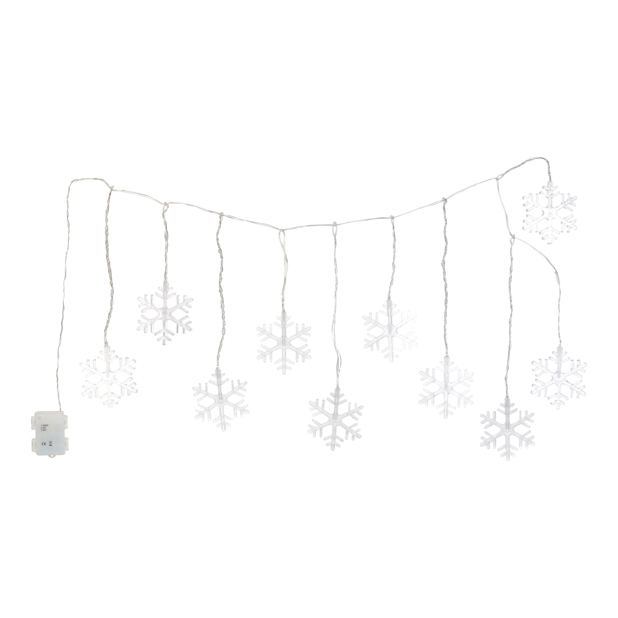 LED-Lichtervorhang „Schneeflocken“, 95 cm