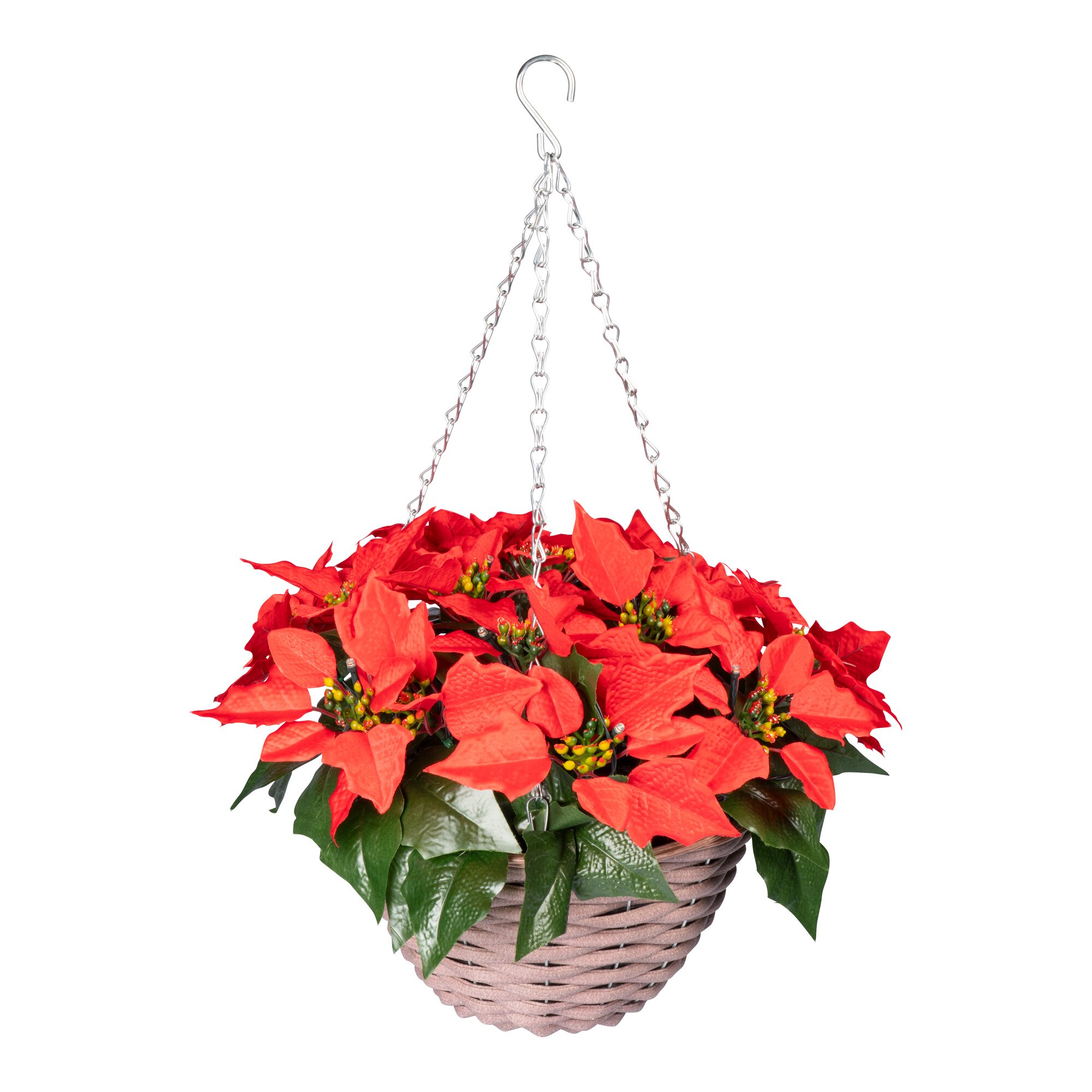 LED-Hängekorb „Weihnachtsstern“