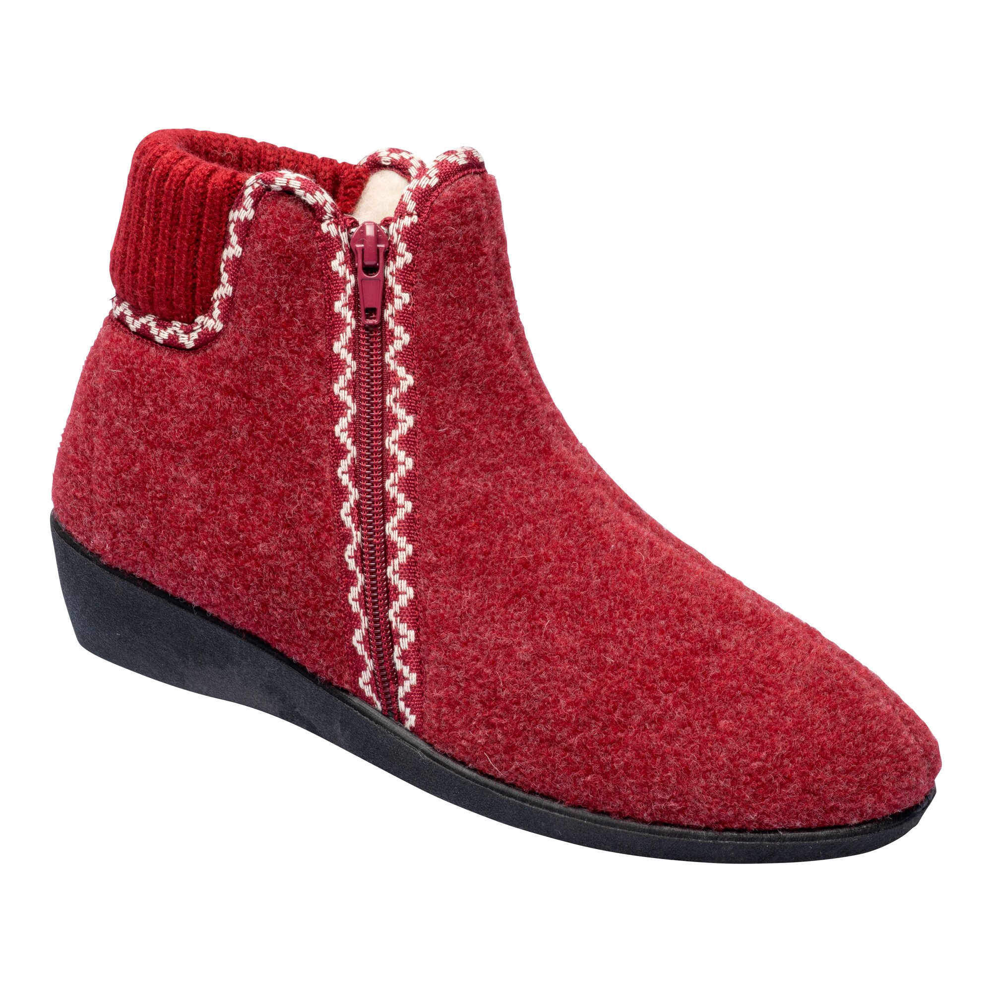 Thermo-Hausschuh mit Wolle „Silvia“ 39 rot