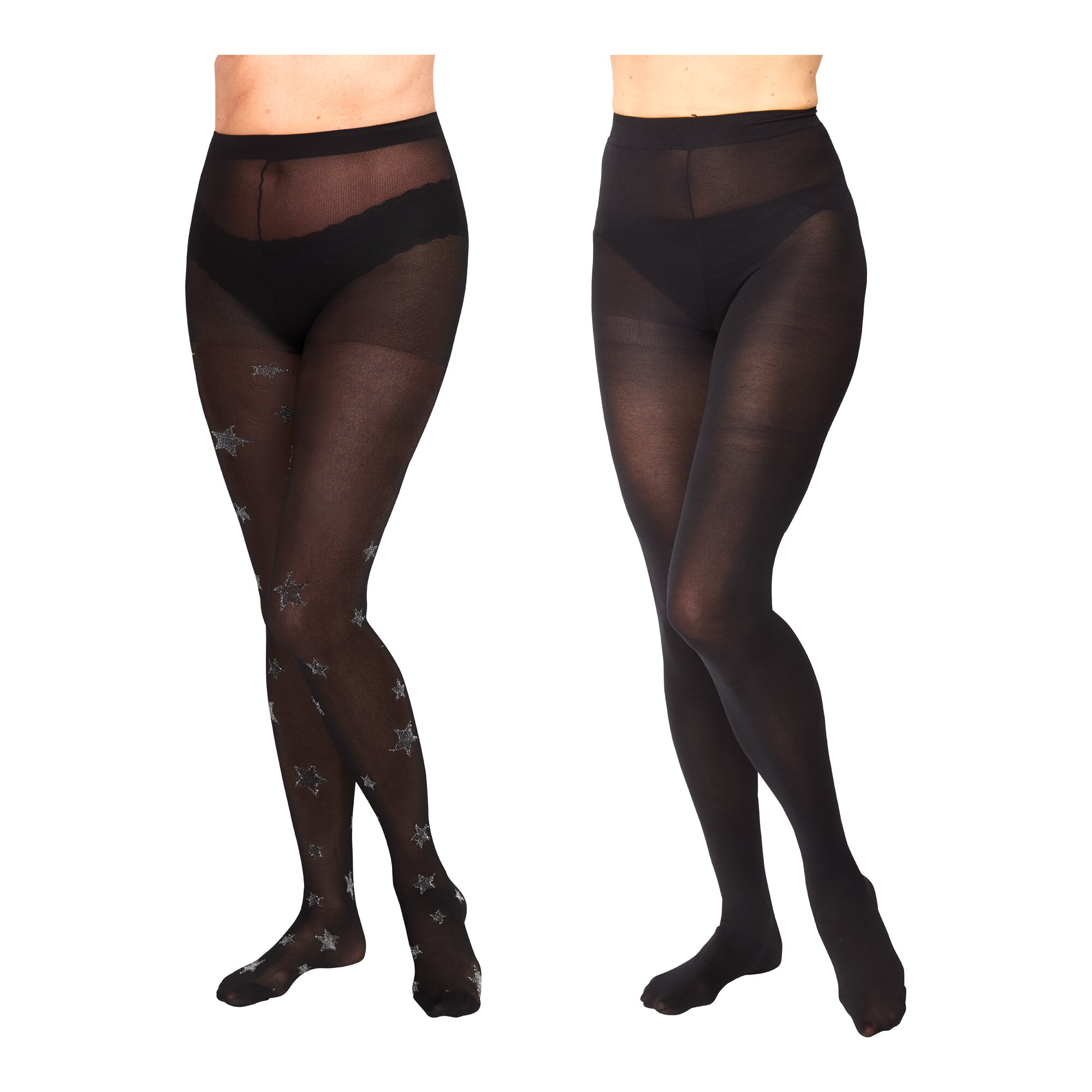 Image of Strumpfhose „Stern & uni“, 2 Stück, Größe: L