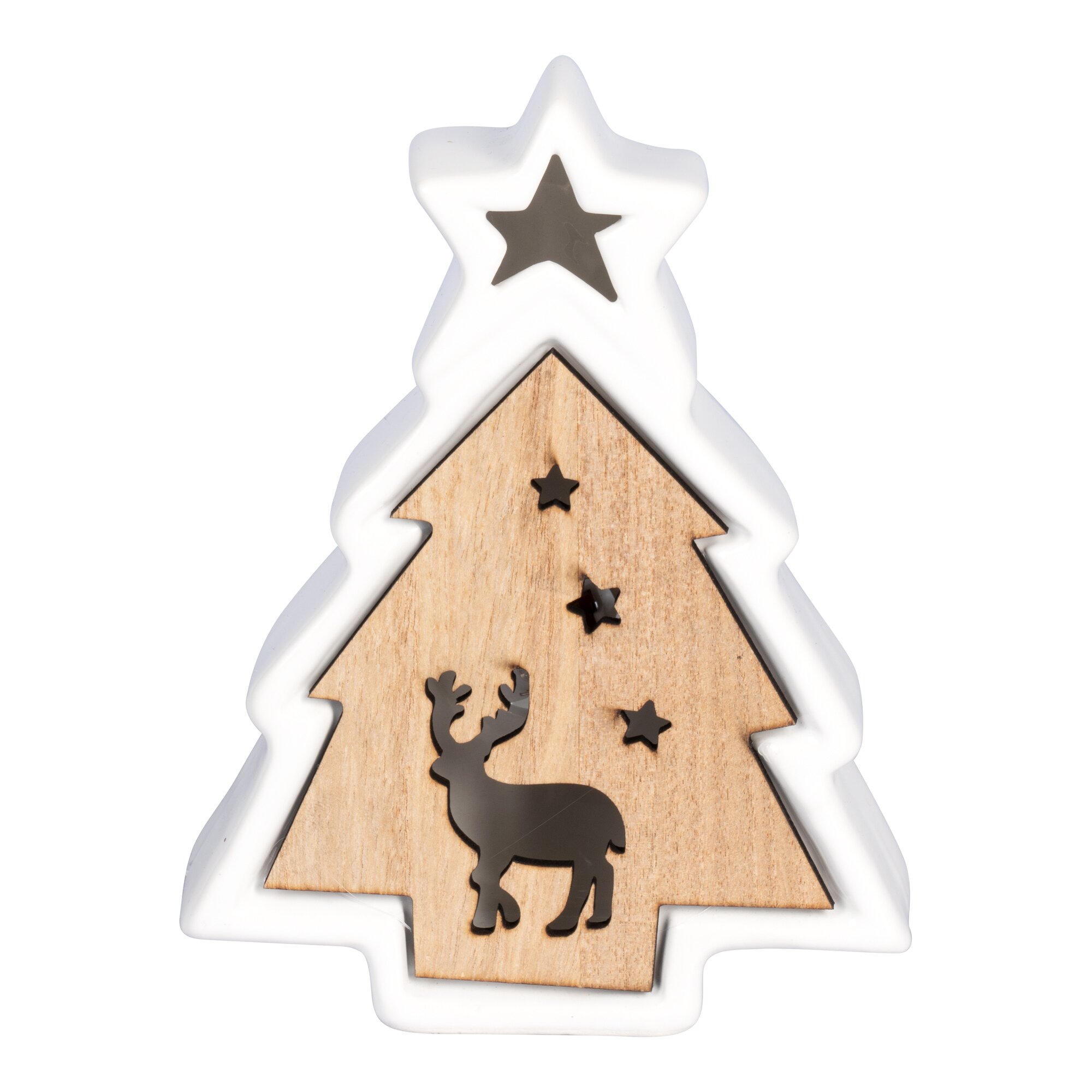 LED-Keramik-Dekofigur „Tanne“