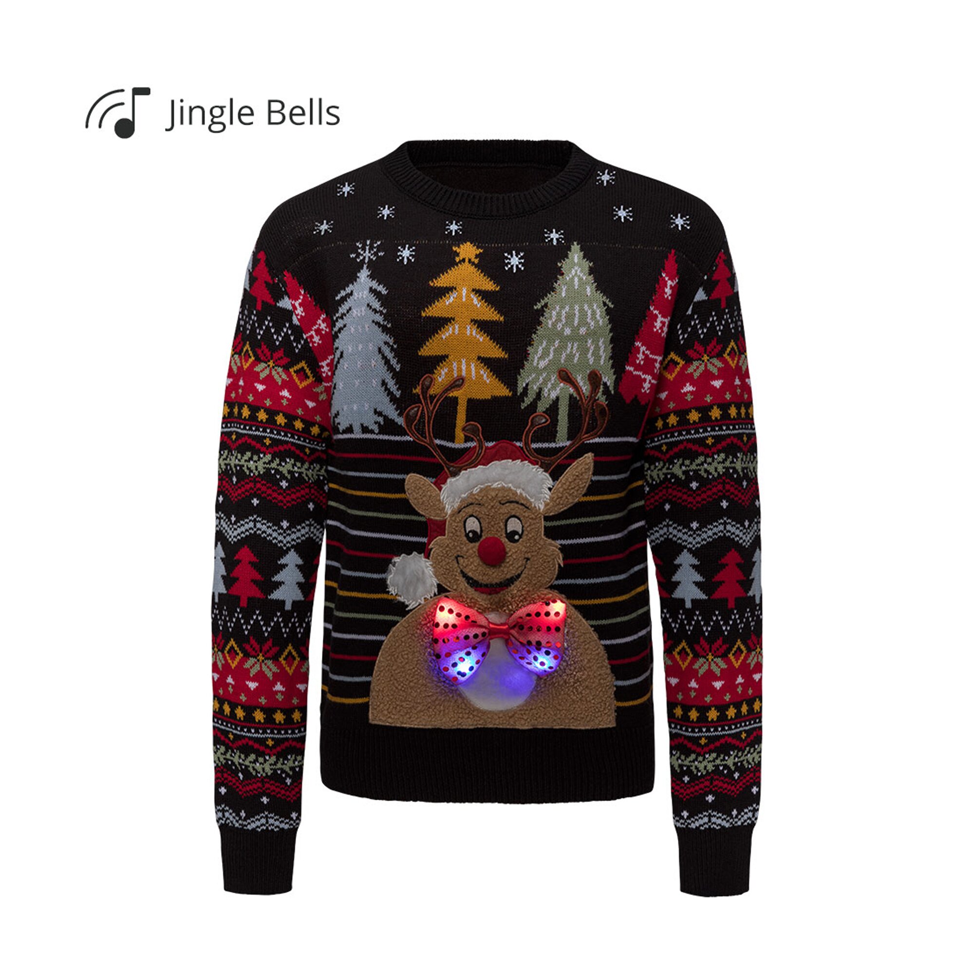 Weihnachts-Pullover „LED-Rentier“
