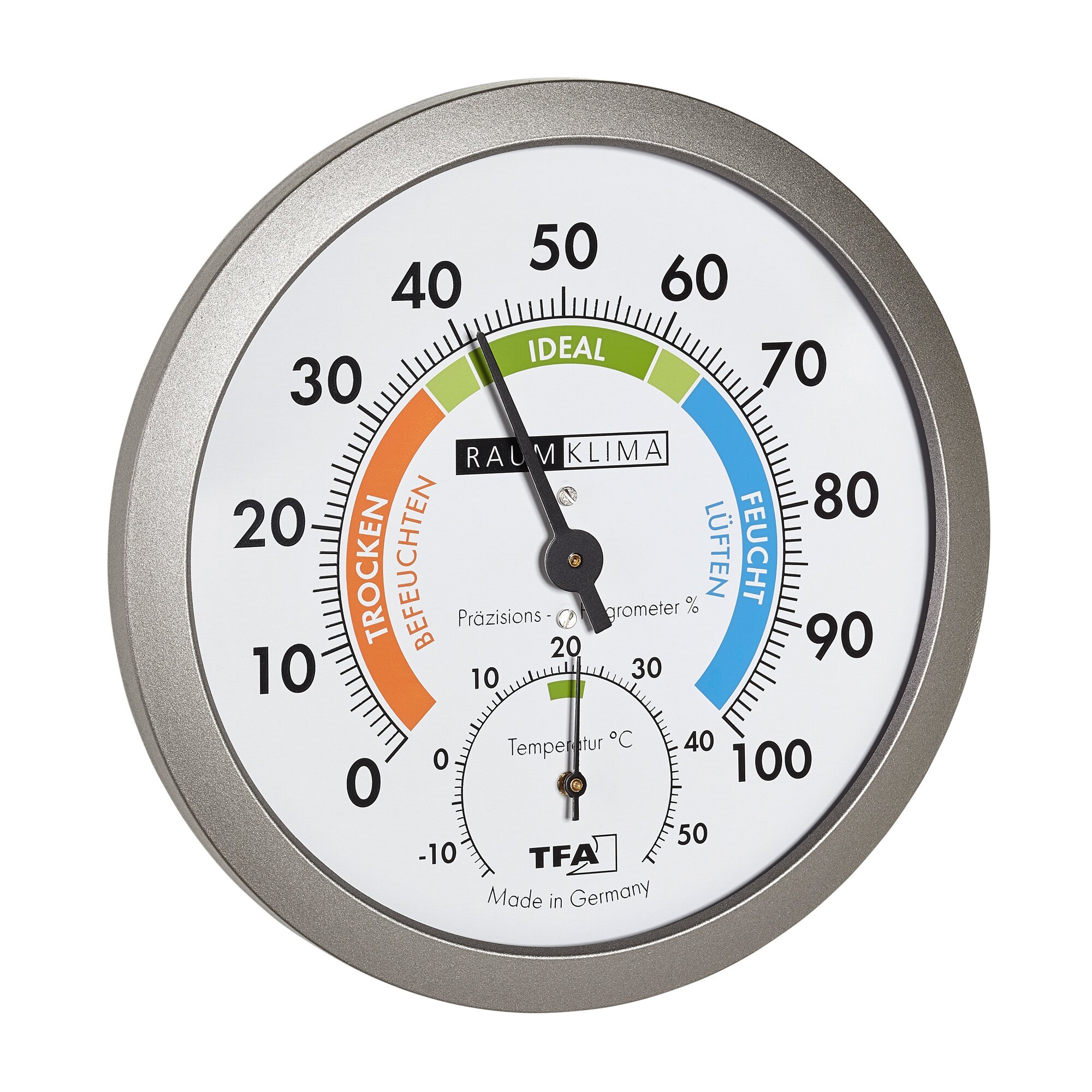 Analoges Thermo-Hygrometer weiss