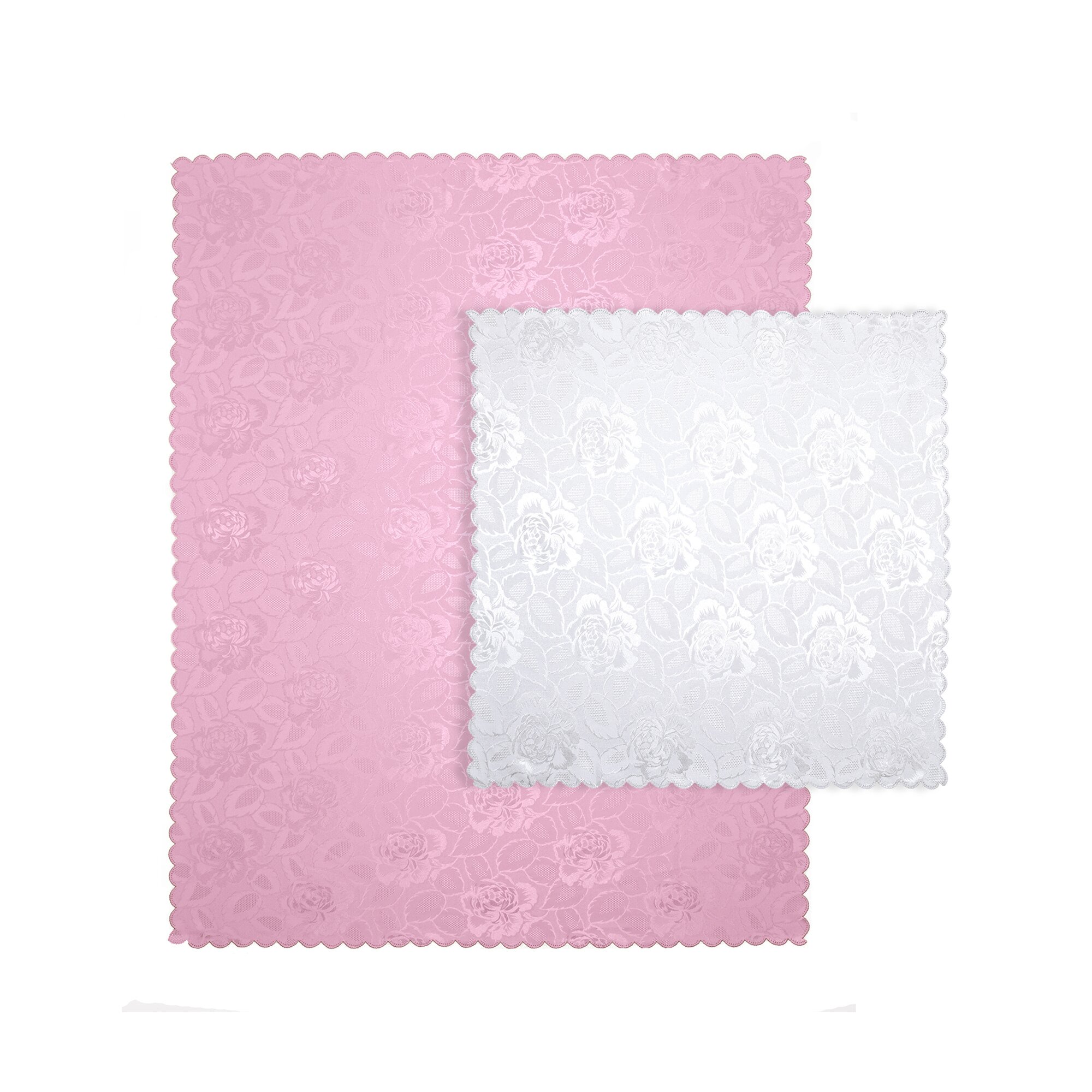 Jacquard-Tischdecken-Set "Jasmin", Tischdecke 160x130 cm + Mitteldecke 80x80