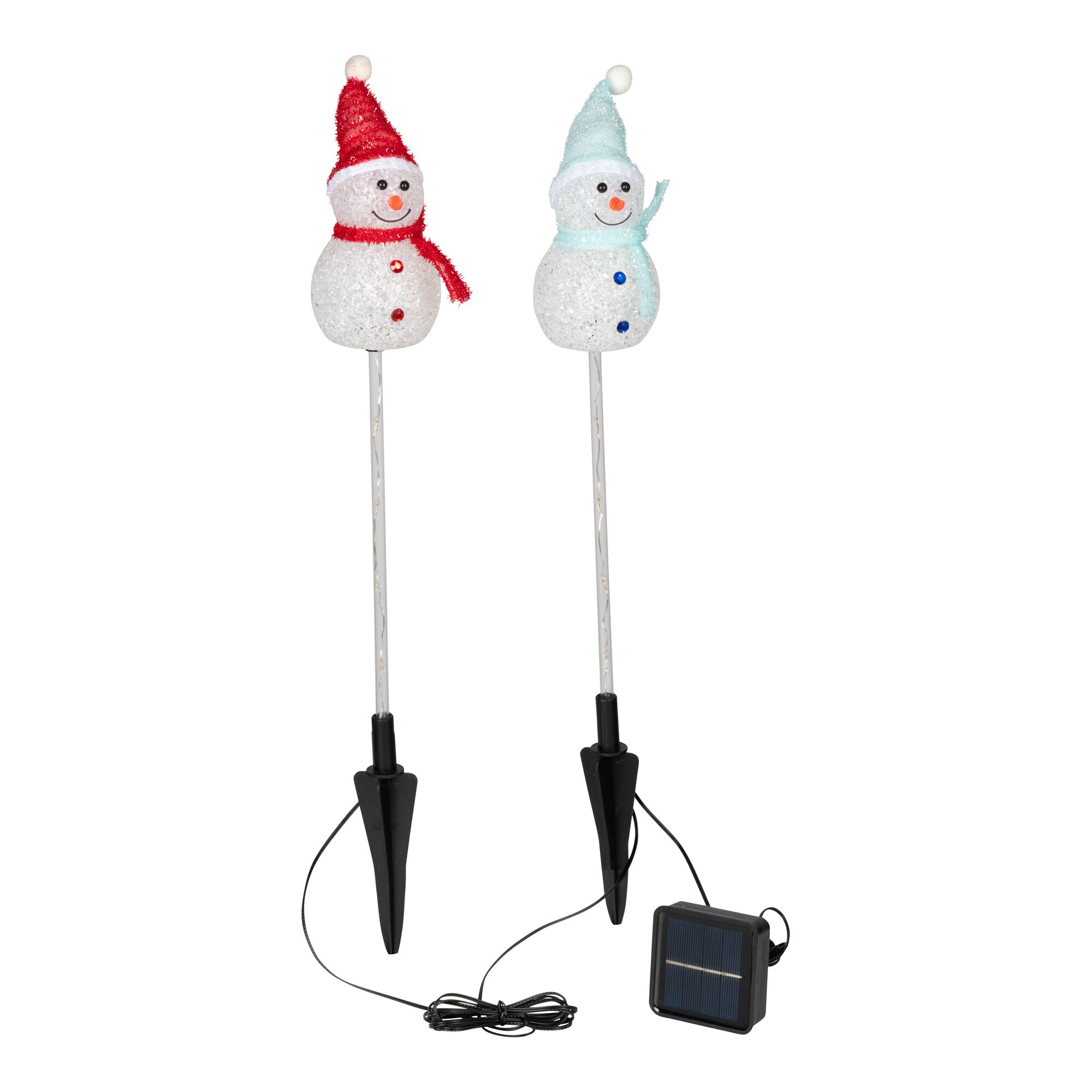 Solar-Gartenstecker "Schneemänner", 2 Stück