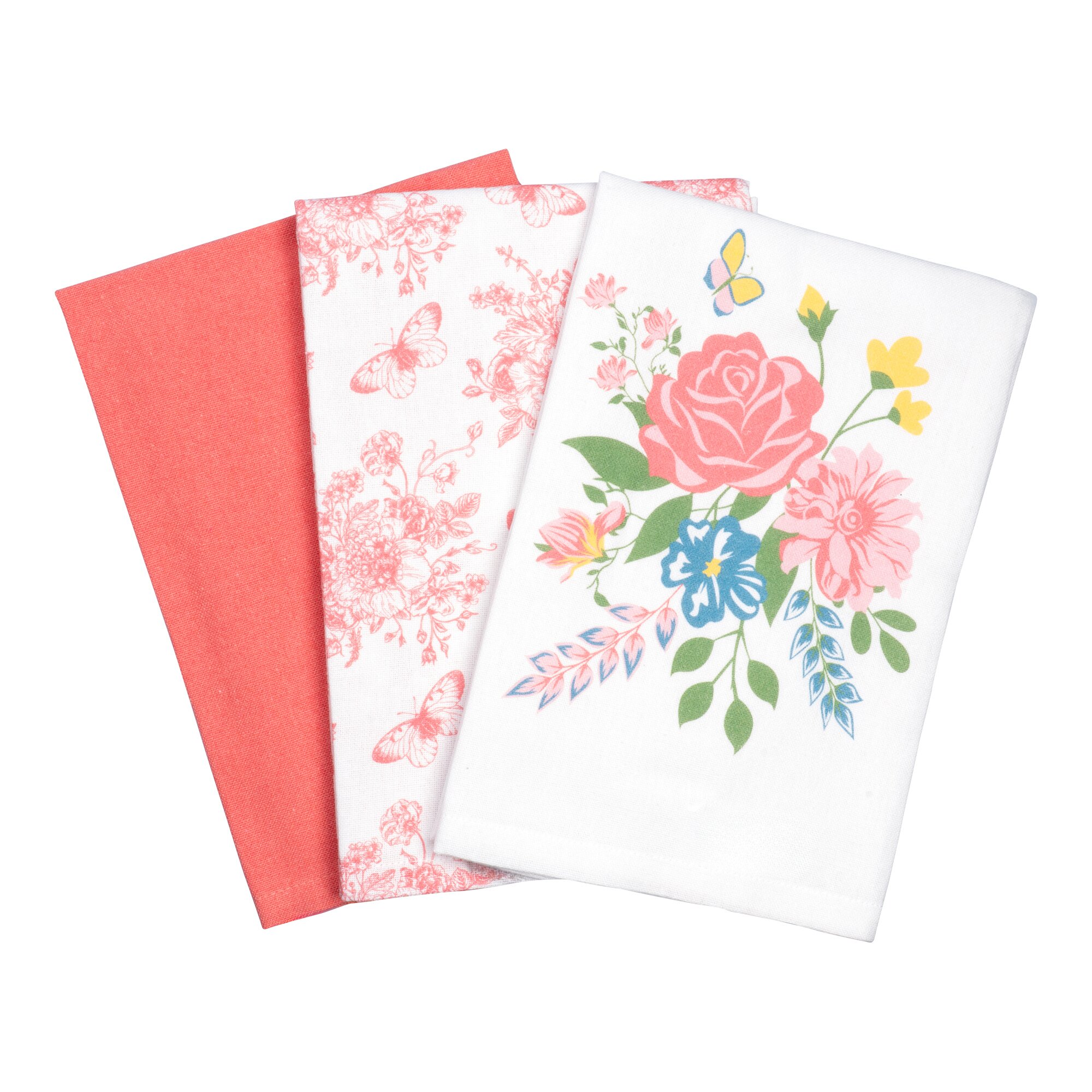 Geschirrtücher-Set „Rose“, 3 Stück